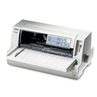 Epson LQ-680Pro Impact Dot Matrix Printer, 24-pin Printing, 413cps, 64 KB Memory, Narrow, Parallel, White - C376101