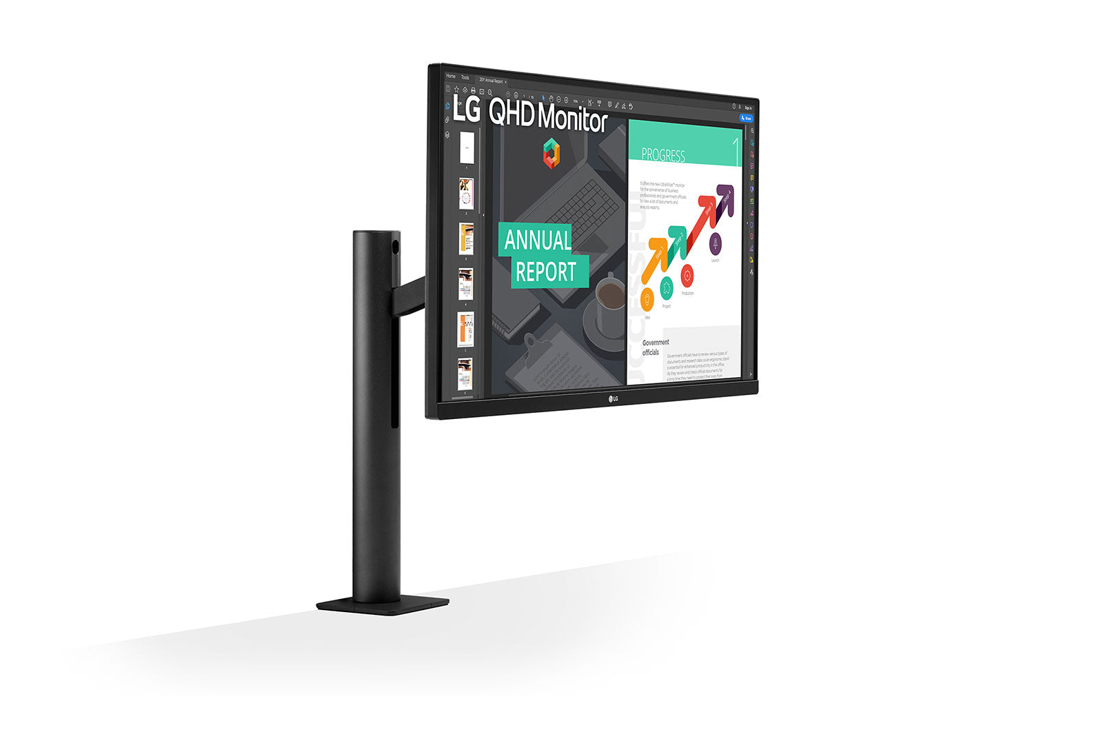 LG Ergo 27" QHD LCD Monitor with Ergonomic Stand, 16:9, 5ms, 1K:1-Contrast - 27BN88Q-B