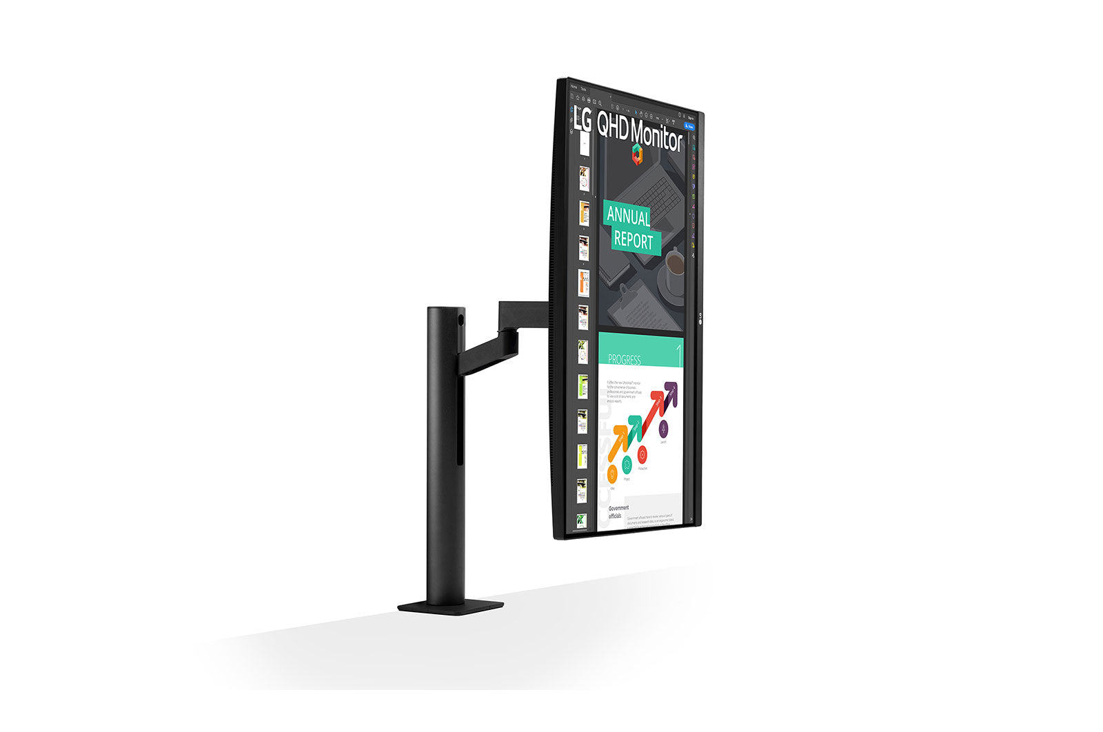LG Ergo 27" QHD LCD Monitor with Ergonomic Stand, 16:9, 5ms, 1K:1-Contrast - 27BN88Q-B