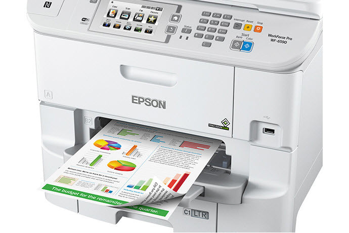 Epson WorkForce Pro WF-6590 Network Multifunction Color Printer, 24/24 ppm, 75000 Pages, USB, WiFi, Ethernet - C11CD49201-NA