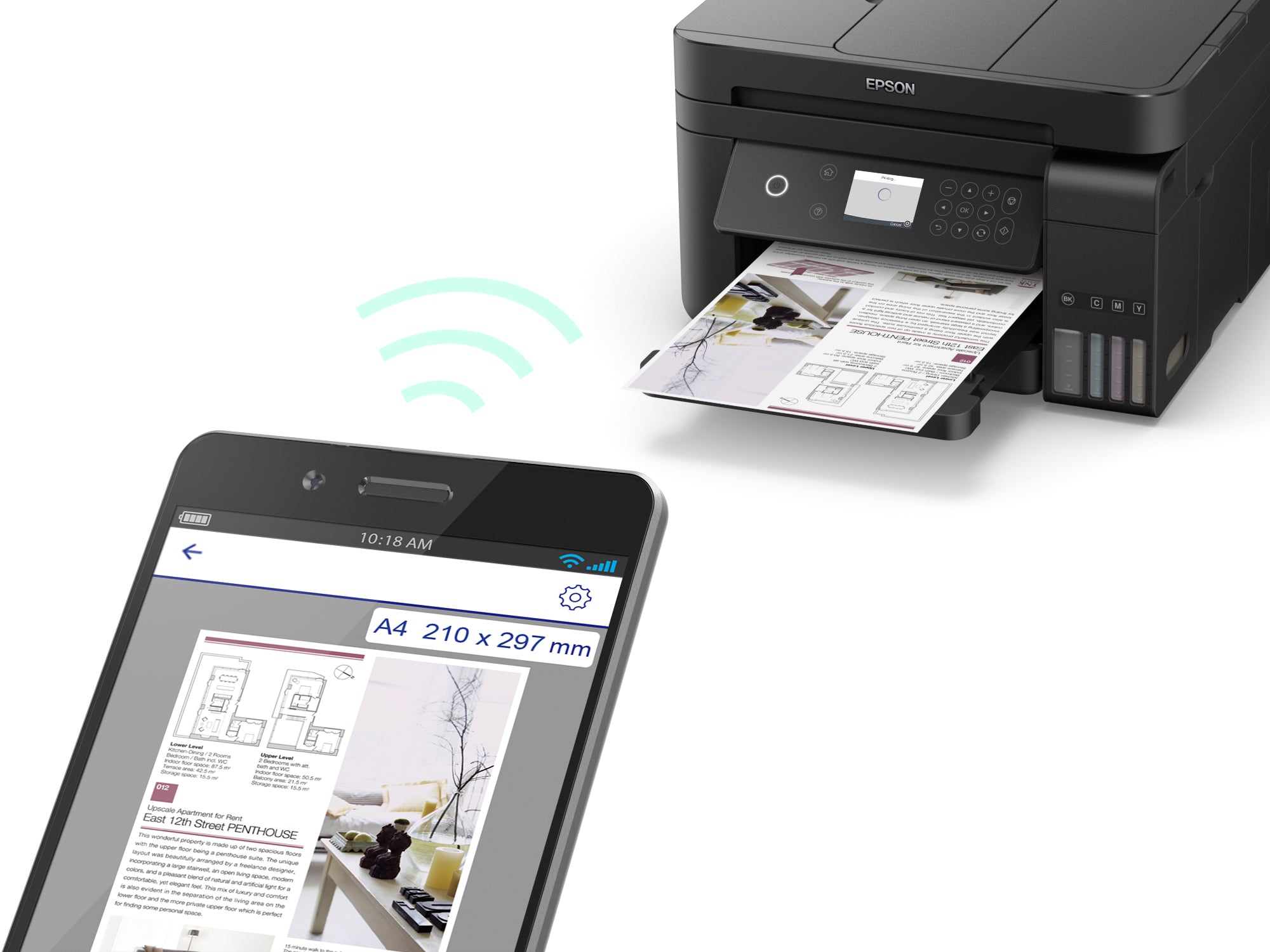 Epson WorkForce ET-3750 EcoTank All-in-One Supertank Printer /Copy /Scan C11CG20201-N