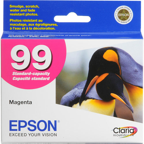 Epson 99 Magenta Ink Cartridge for Artisan 700 & 800 Series Printers, 500 Pages - T099320-S