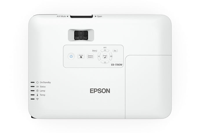 Epson PowerLite 1780W Wireless WXGA 3LCD Projector, 3000 Lumens, 10,000:1-Contrast - V11H795020