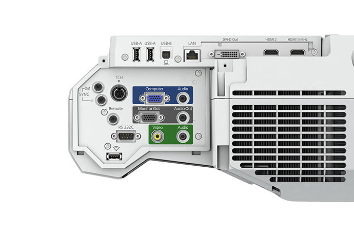 Epson BrightLink Pro 1470UI LCD Data Projector with Speaker, 3LCD WUXGA (1920 x 1200), 4000 Lumens, 2,500,000:1, Wi-Fi, White -   V11H876520