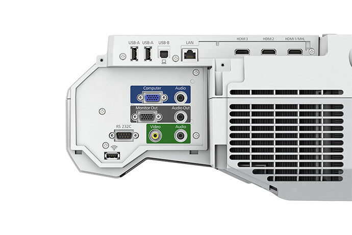 Epson PowerLite 700U Ultra-Short Throw LCD Projector, 3LCD WUXGA (1920 x 1200), 4000 Lumens, 2,500,000:1, White - V11H878520