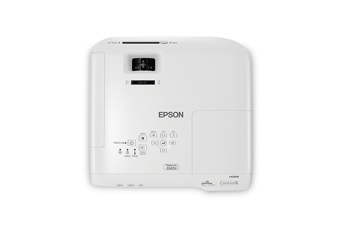 Epson PowerLite 2247U Wireless Portable Projector, 3LCD WUXGA (1920 x 1200), 4200 Lumens, 15,000:1, White Wi-Fi - V11H881020