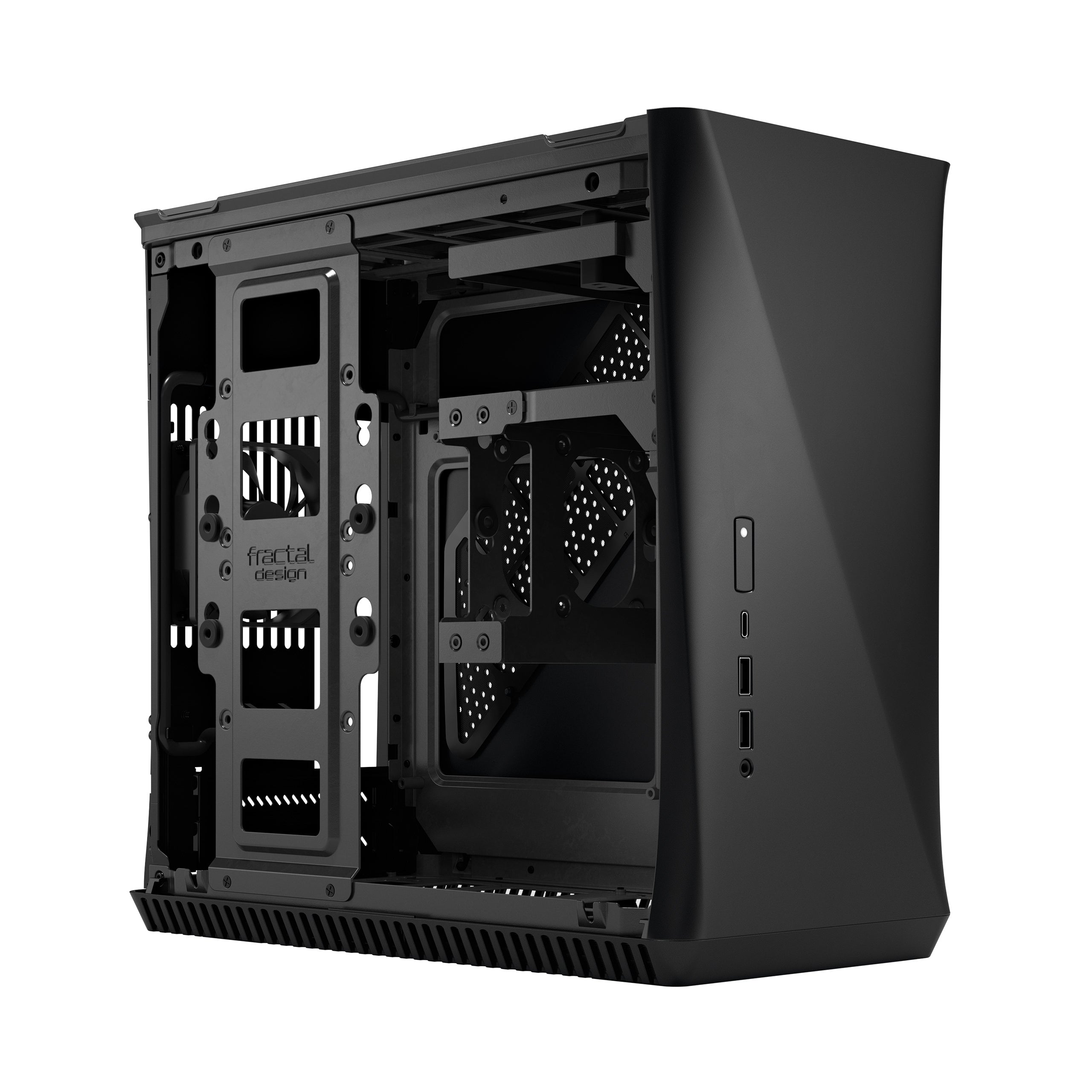 Fractal Design Era ITX SFF Computer Case, USB Ports, Cooling Fans, One 3.5" HDD or Two 2.5" SSDs Support, Carbon Black - FD-CA-ERA-ITX-BK