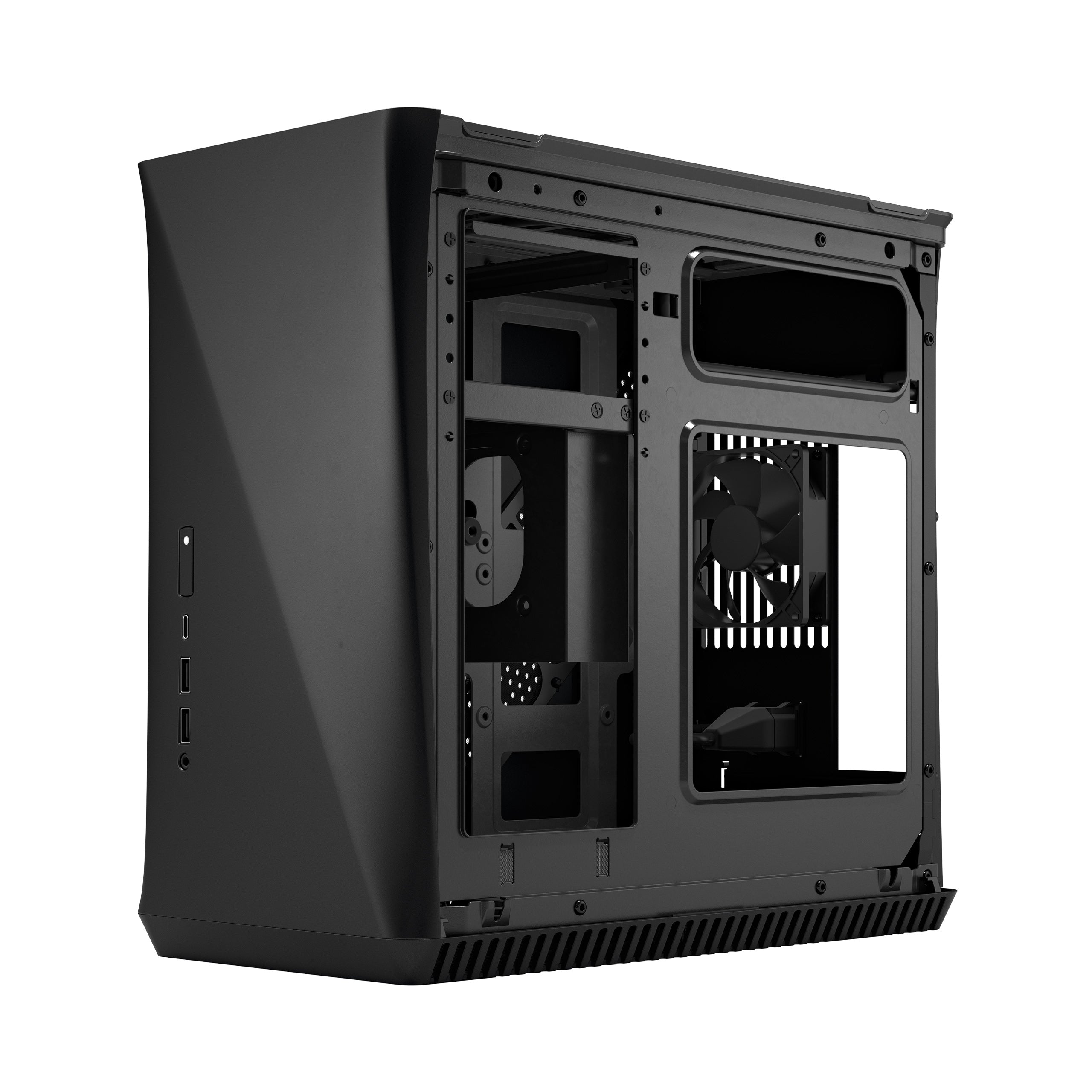 Fractal Design Era ITX SFF Computer Case, USB Ports, Cooling Fans, One 3.5" HDD or Two 2.5" SSDs Support, Carbon Black - FD-CA-ERA-ITX-BK
