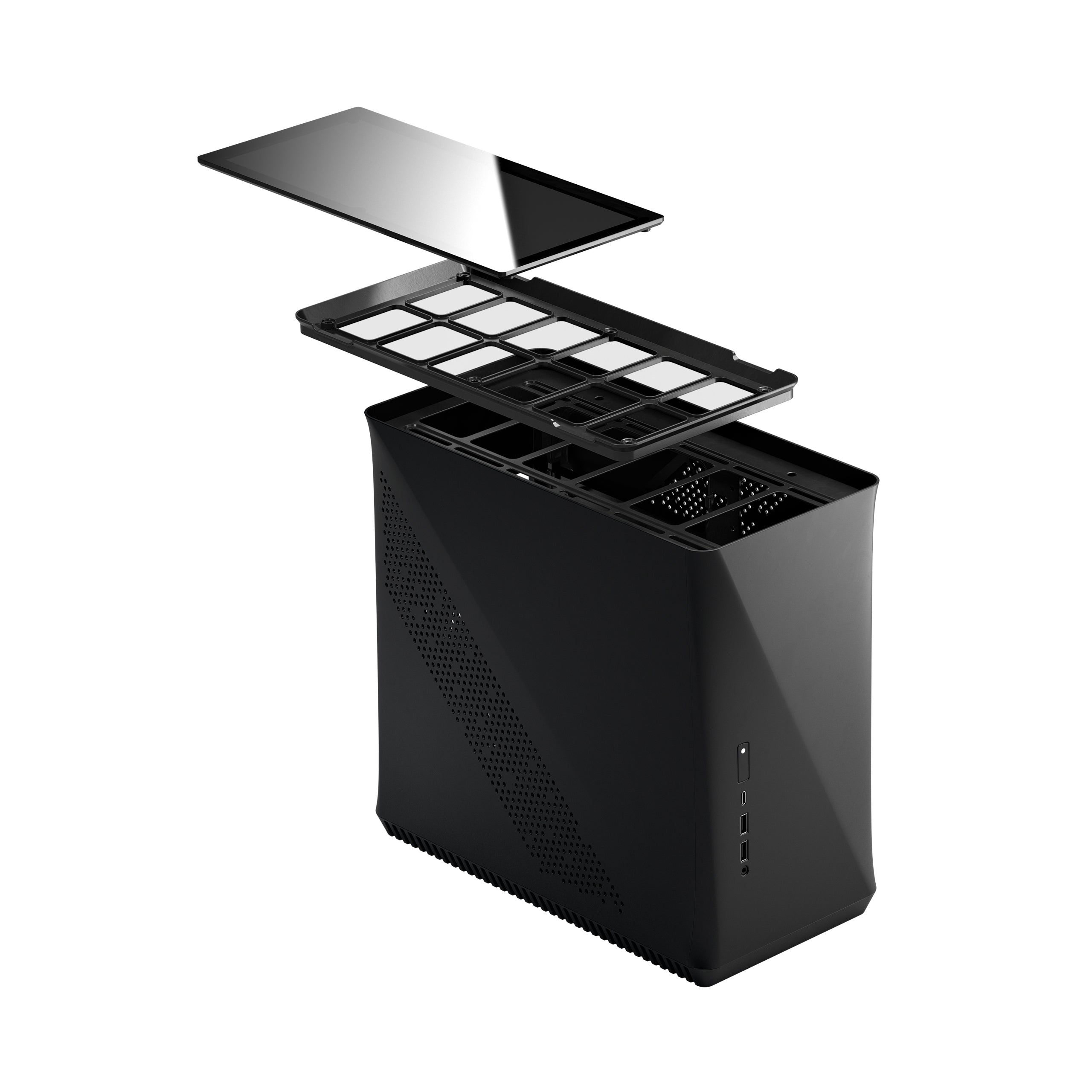 Fractal Design Era ITX SFF Computer Case, USB Ports, Cooling Fans, One 3.5" HDD or Two 2.5" SSDs Support, Carbon Black - FD-CA-ERA-ITX-BK