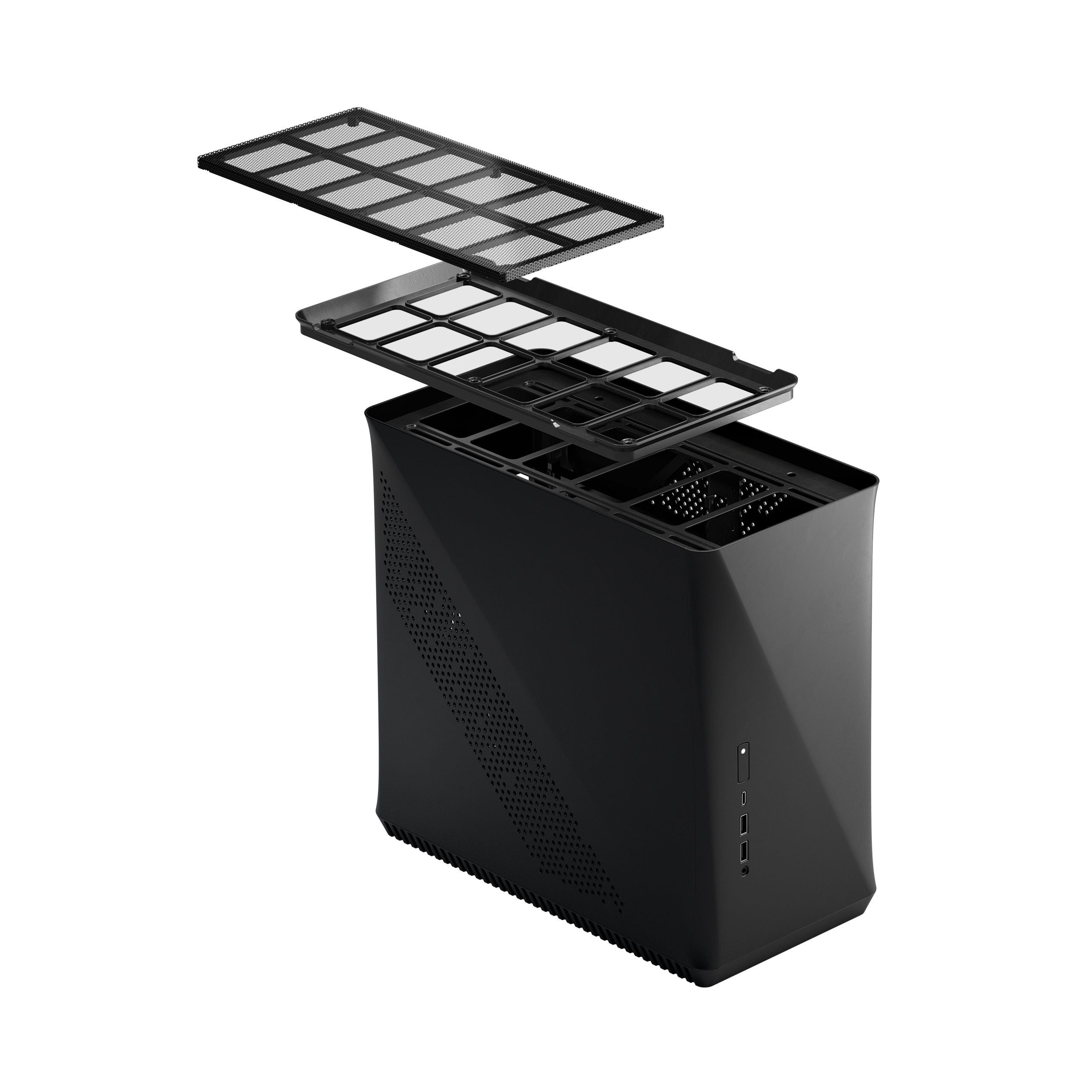 Fractal Design Era ITX SFF Computer Case, USB Ports, Cooling Fans, One 3.5" HDD or Two 2.5" SSDs Support, Carbon Black - FD-CA-ERA-ITX-BK
