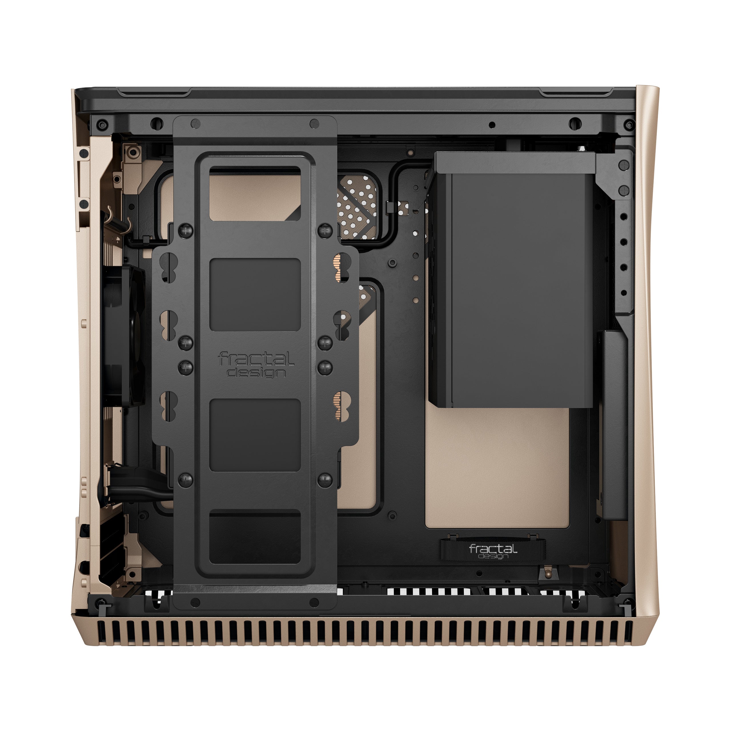 Fractal Design Era ITX SFF Computer Case, USB Ports, Cooling Fans, One 3.5" HDD or Two 2.5" SSDs Support, Gold - FD-CA-ERA-ITX-CHP