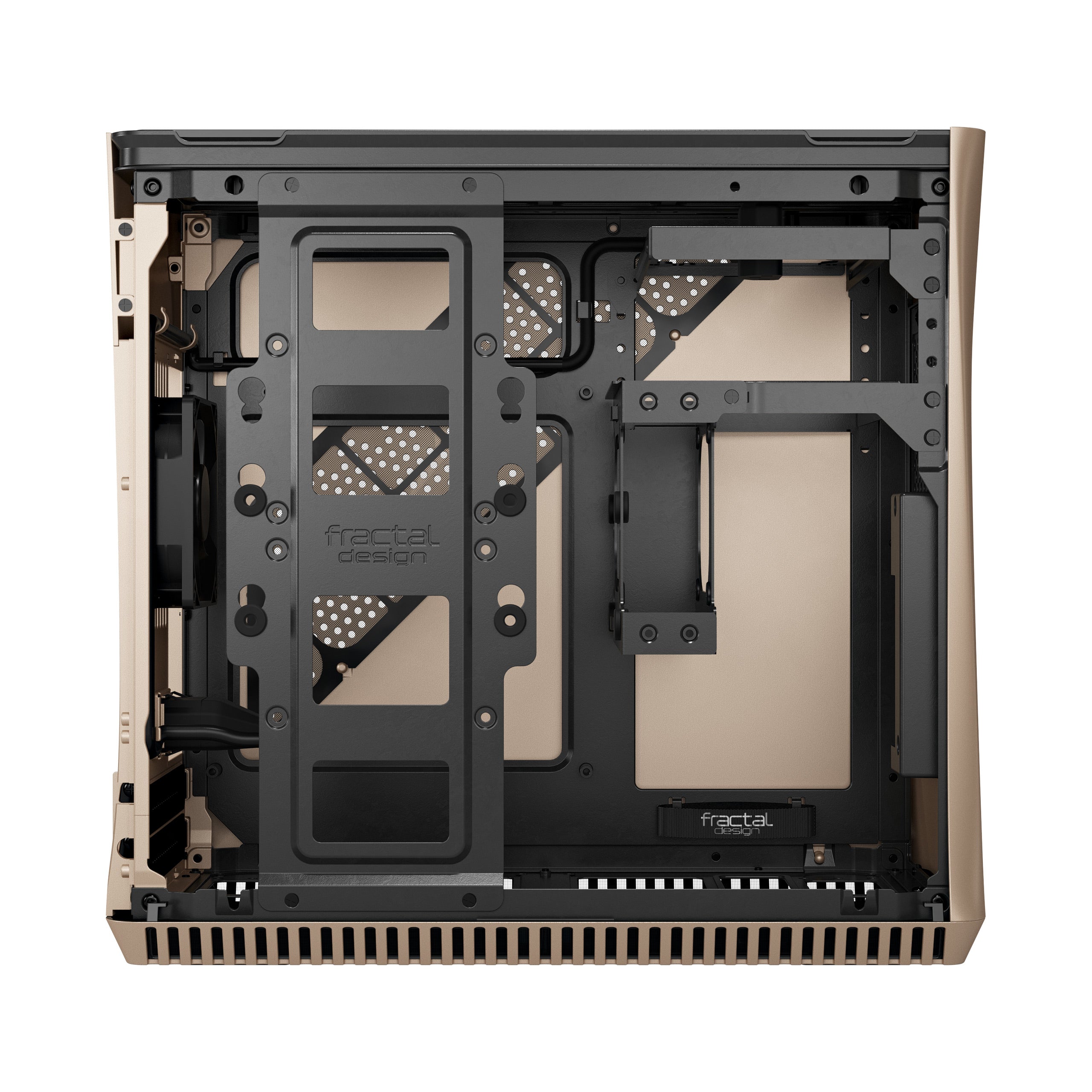 Fractal Design Era ITX SFF Computer Case, USB Ports, Cooling Fans, One 3.5" HDD or Two 2.5" SSDs Support, Gold - FD-CA-ERA-ITX-CHP