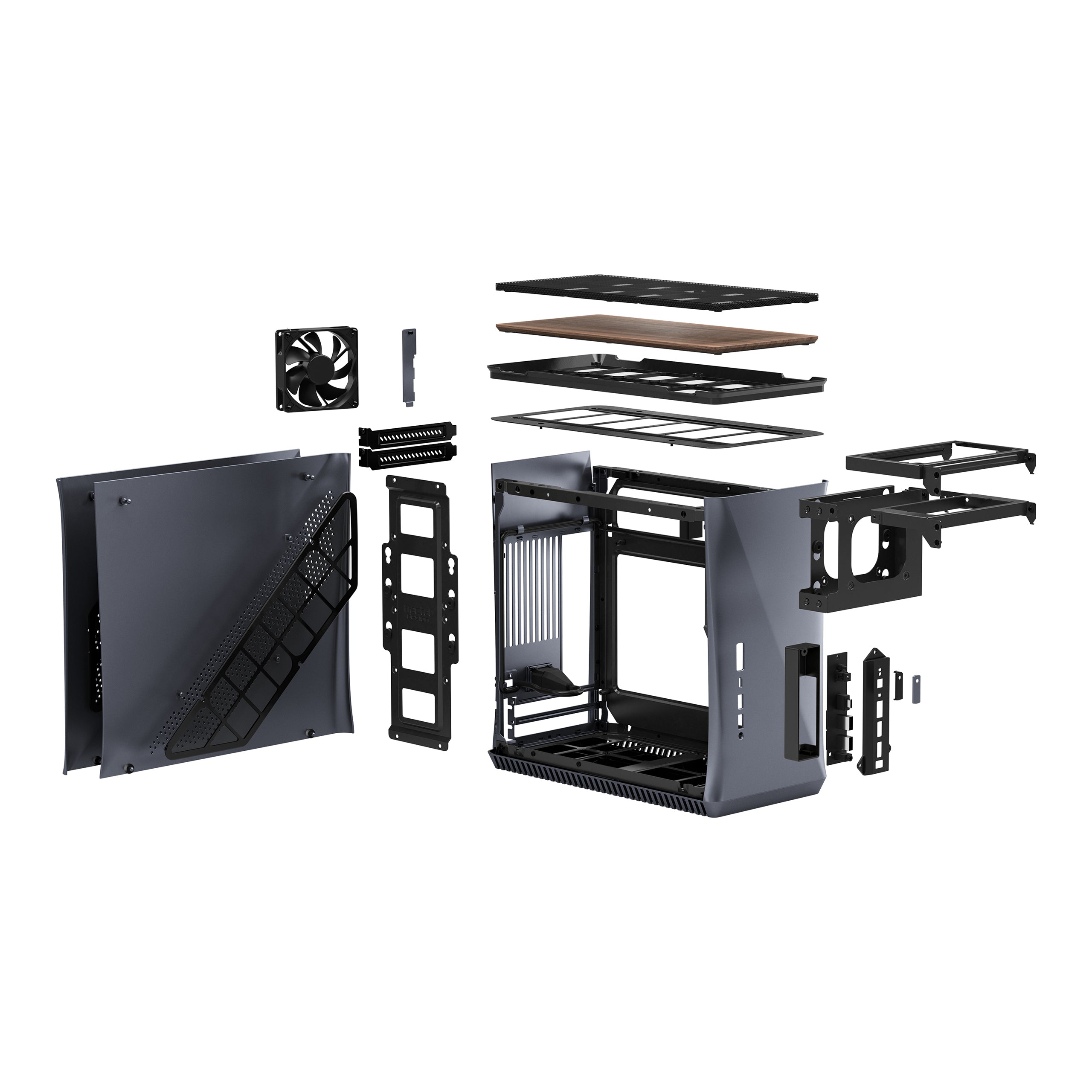 Fractal Design Era ITX SFF Computer Case, USB Ports, Cooling Fans, One 3.5" HDD or Two 2.5" SSDs Support, Titanium Gray - FD-CA-ERA-ITX-GY
