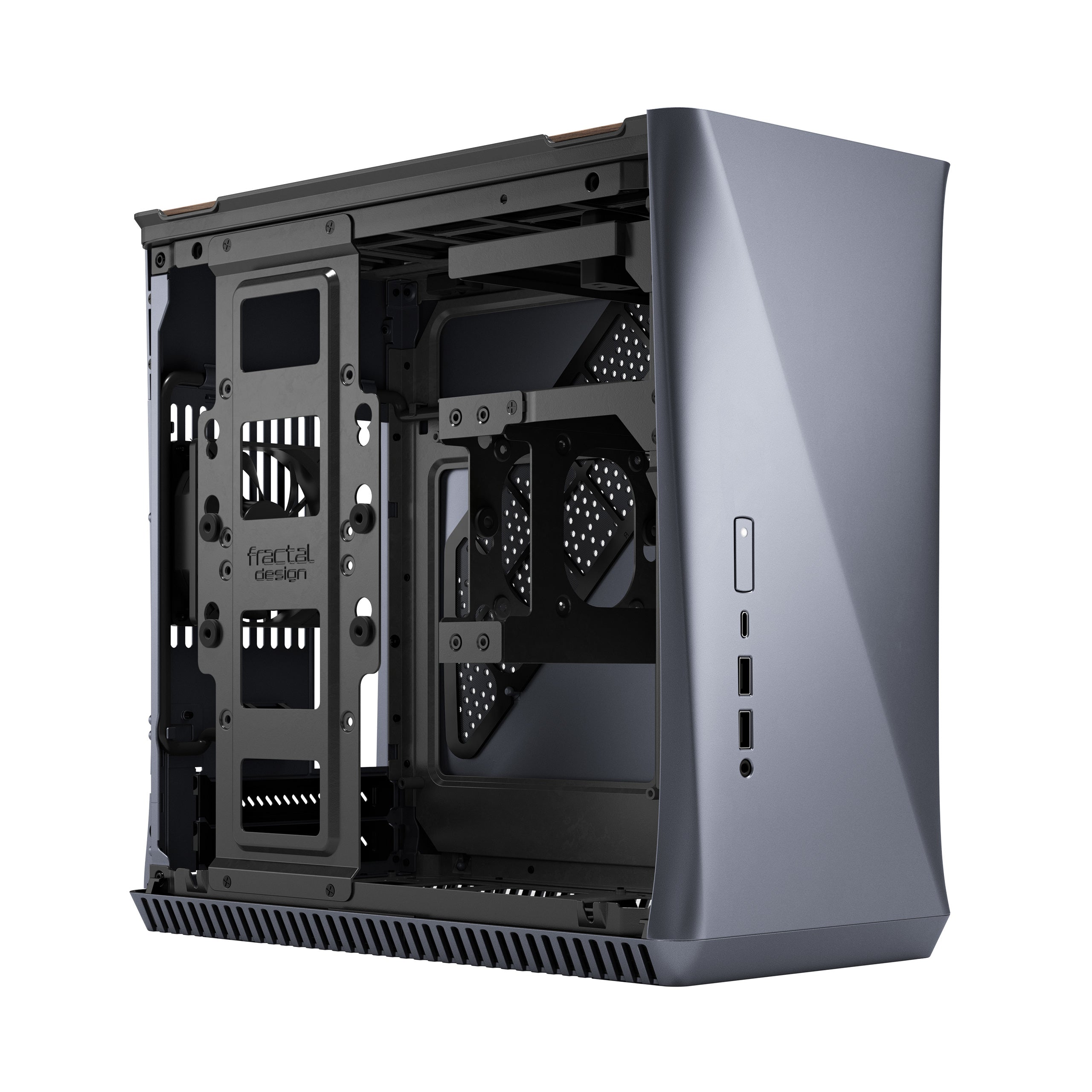 Fractal Design Era ITX SFF Computer Case, USB Ports, Cooling Fans, One 3.5" HDD or Two 2.5" SSDs Support, Titanium Gray - FD-CA-ERA-ITX-GY