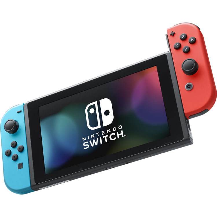 Nintendo Switch with Neon Blue and Neon Red Controllers HACSKABAA