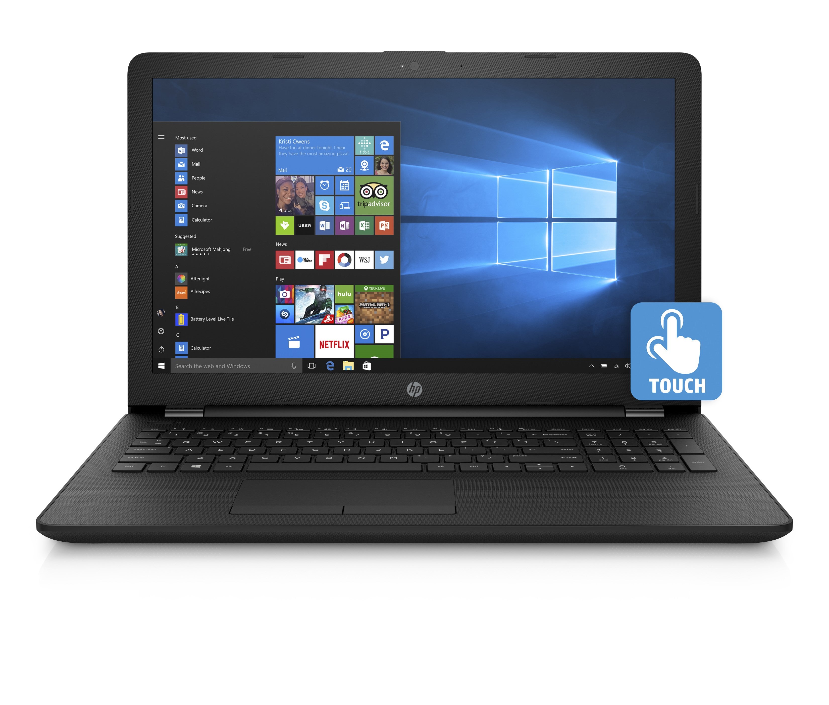 HP 15-bs289wm 15.6" HD (Touchscreen) Notebook, Intel Pentium Silver N5000, 1.10GHz, 4GB RAM, 1TB HDD, Windows 10 Home-64 Bit- 4ND16UA#ABA