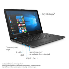 HP 15-bs076nr Laptop 15.6" HD Touchscreen LCD Notebook Intel Core i3 2.00GHz 8GB RAM 1TB SATA Windows 10 Home 1KV03UA#ABA