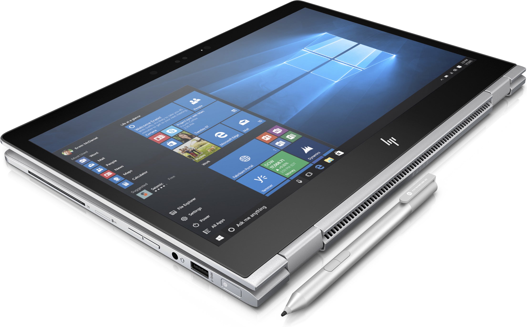 HP EliteBook X360 1030-G2 13.3" FHD (Touchscreen) Convertible Notebook, Intel Core i7-7600U, 2.80 GHz, 16GB RAM, 512GB SSD, Windows 10 Pro 64-Bit - 1BT00UT#ABA