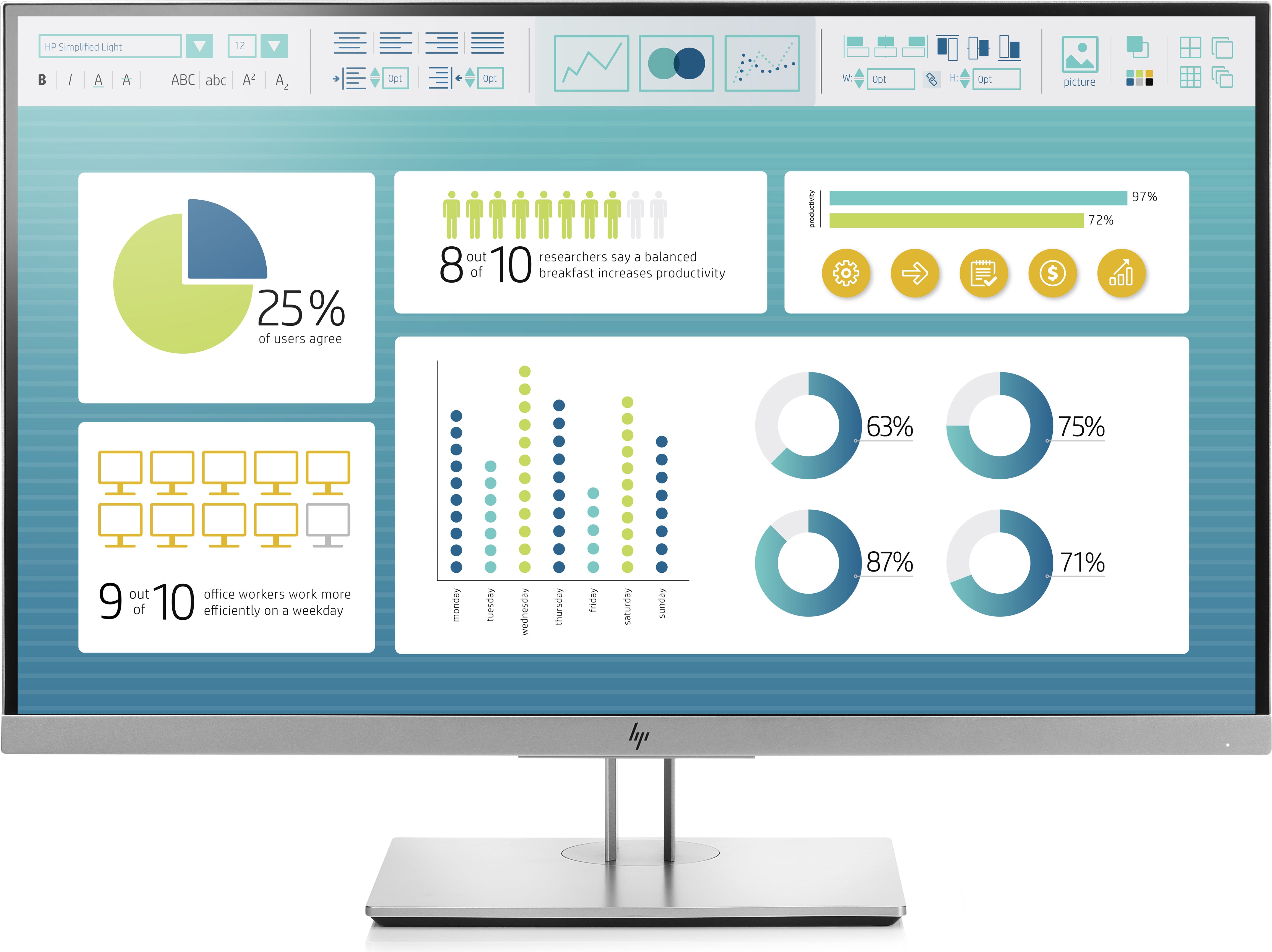 HP EliteDisplay E273 27" Full HD LED LCD Monitor, 16:9, 5MS, 5M:1-Contrast - 1FH50A8#ABA