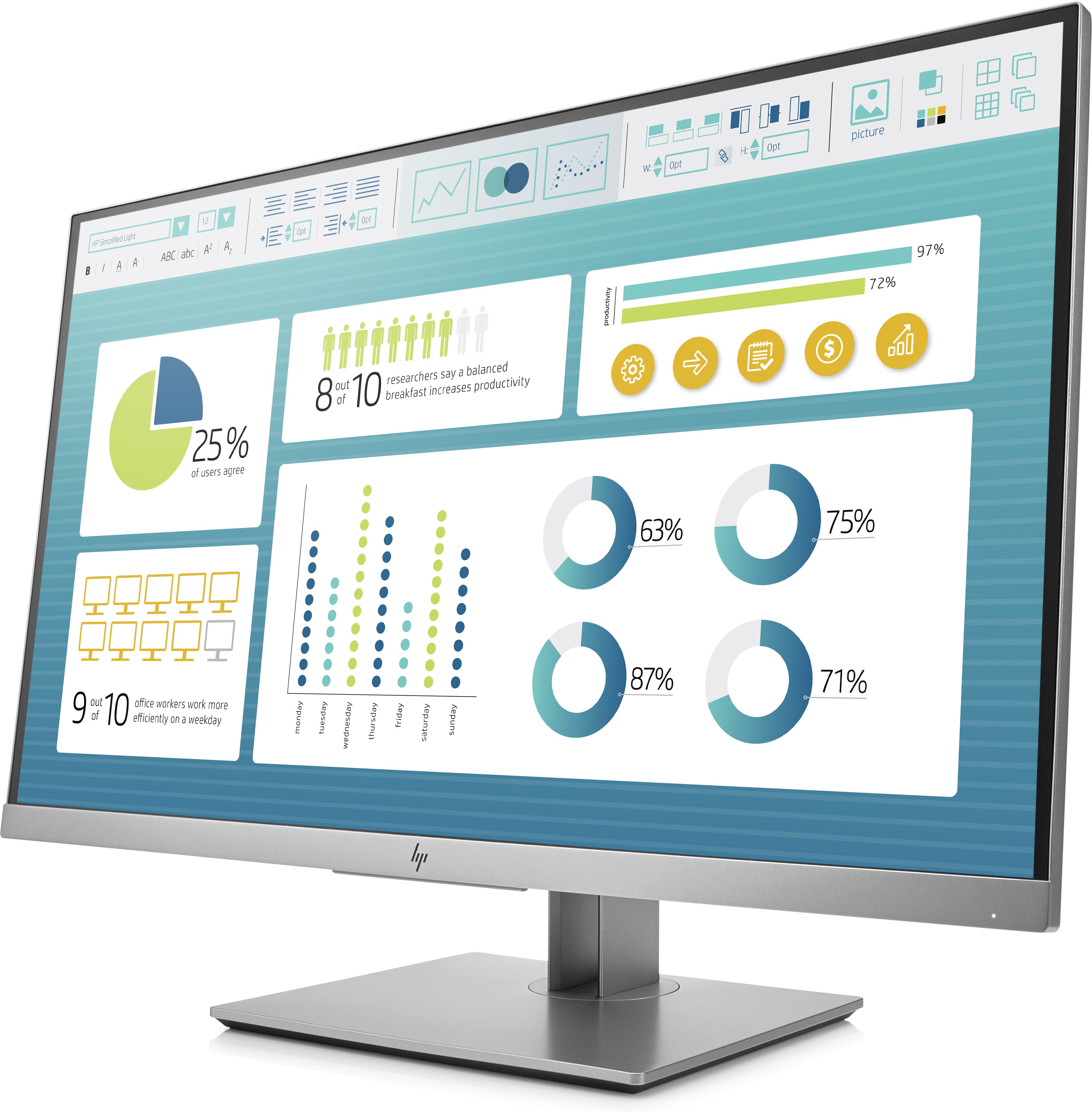 HP EliteDisplay E273 27" Full HD LED LCD Monitor, 16:9, 5MS, 5M:1-Contrast - 1FH50A8#ABA