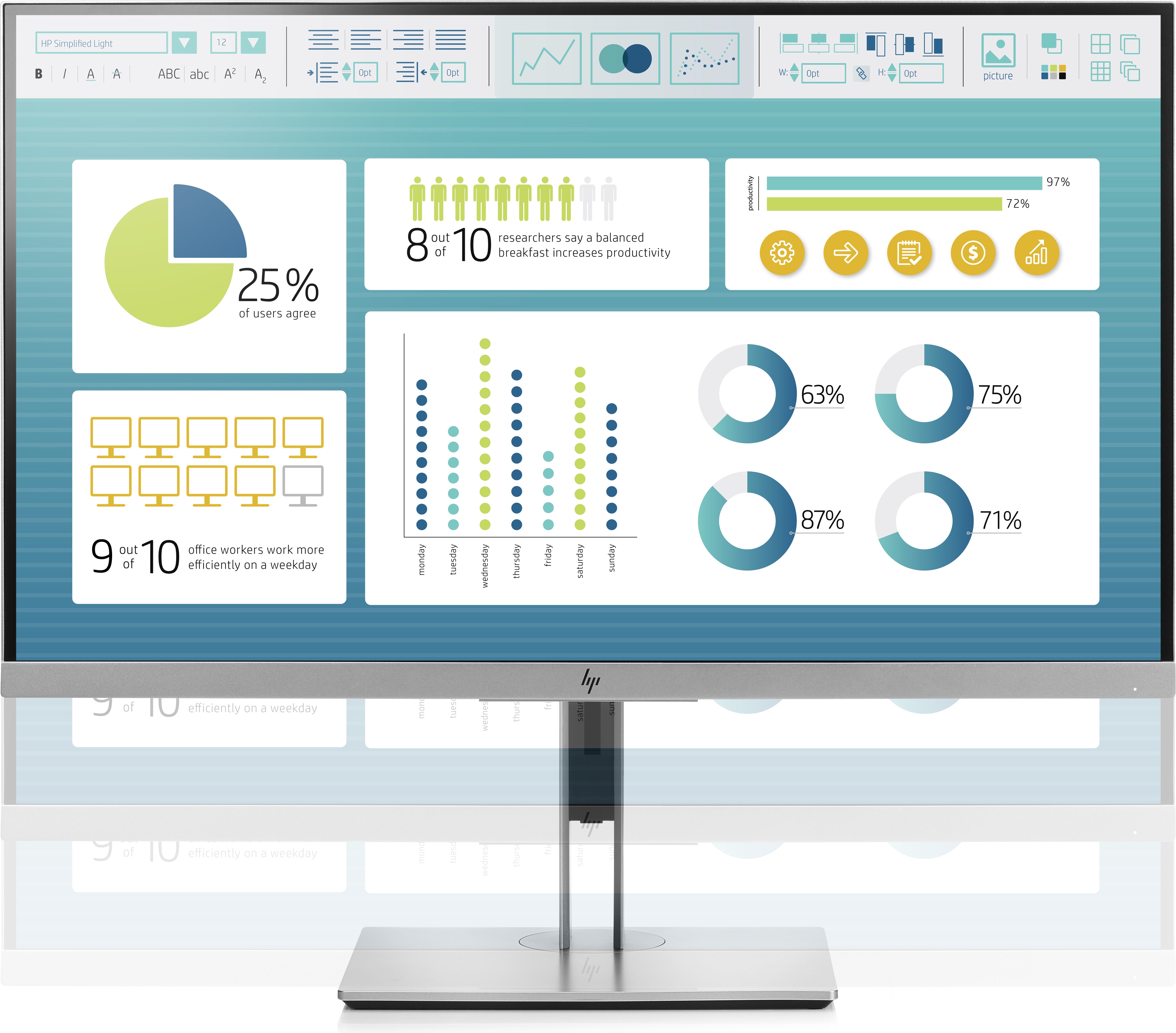 HP EliteDisplay E273 27" Full HD LED LCD Monitor, 16:9, 5MS, 5M:1-Contrast - 1FH50A8#ABA