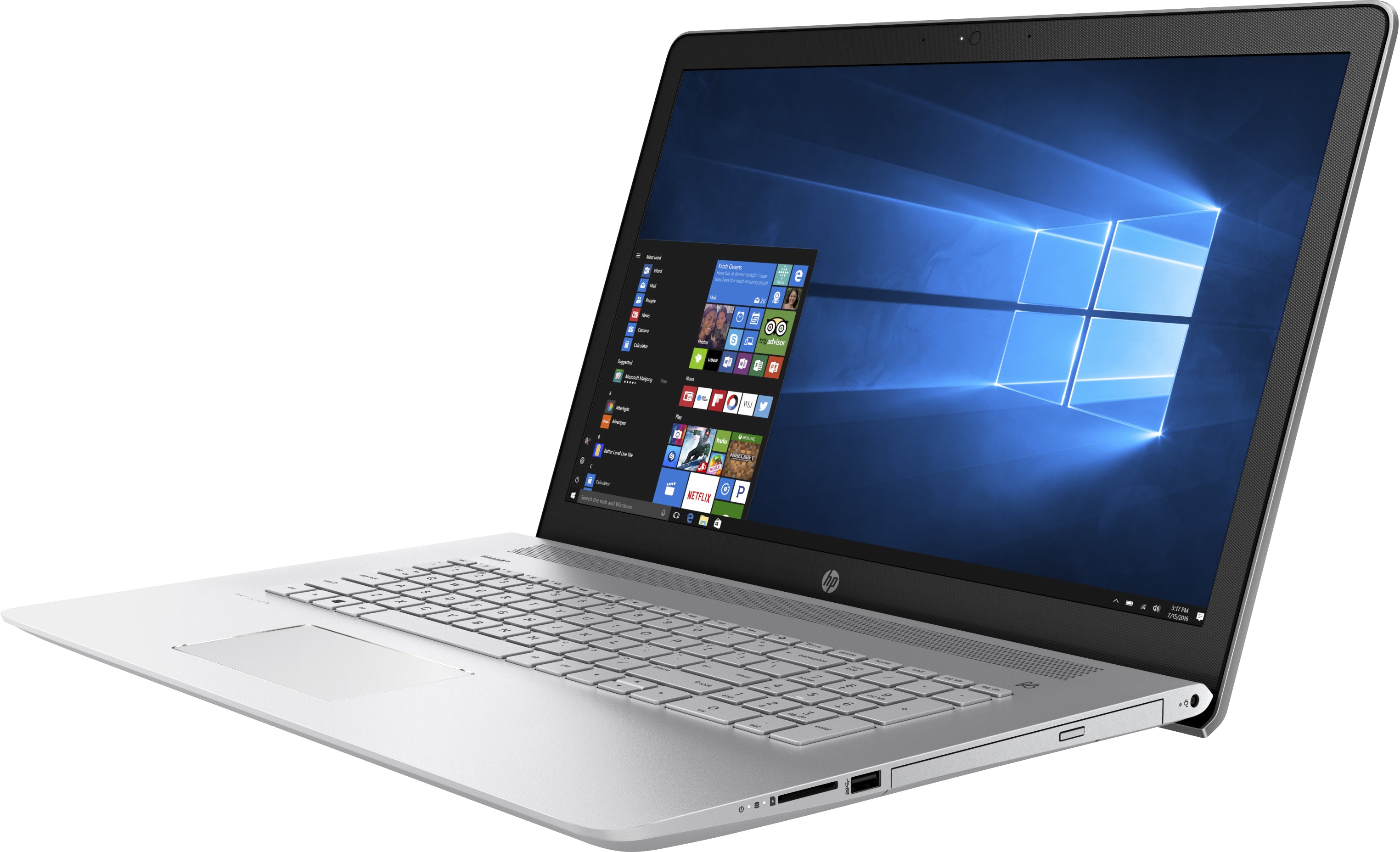 HP Pavilion 17-ar050wm 17.3" Full HD (Non-Touch) Notebook PC, AMD A10-9620P, 2.50GHz, 8GB RAM, 1TB HDD, Windows 10 Home 64-Bit - 1KU52UA#ABA (Certified Refurbished)