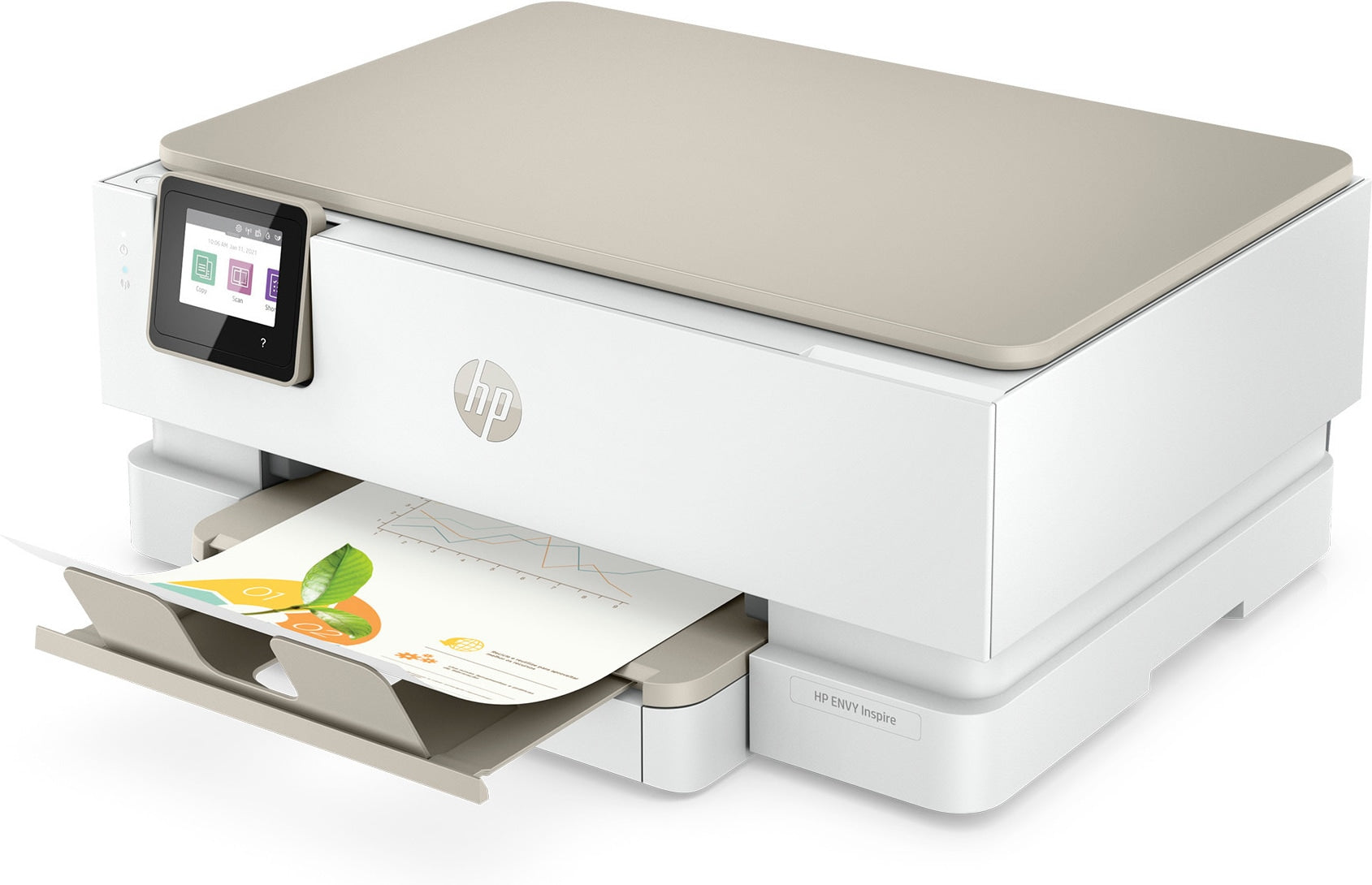 HP ENVY Inspire 7255e All-in-One Color Inkjet Printer, Print/Copy/Scan/Photo, 15/10 ppm, 256MB, USB, WiFi - 1W2Y9A#B1H