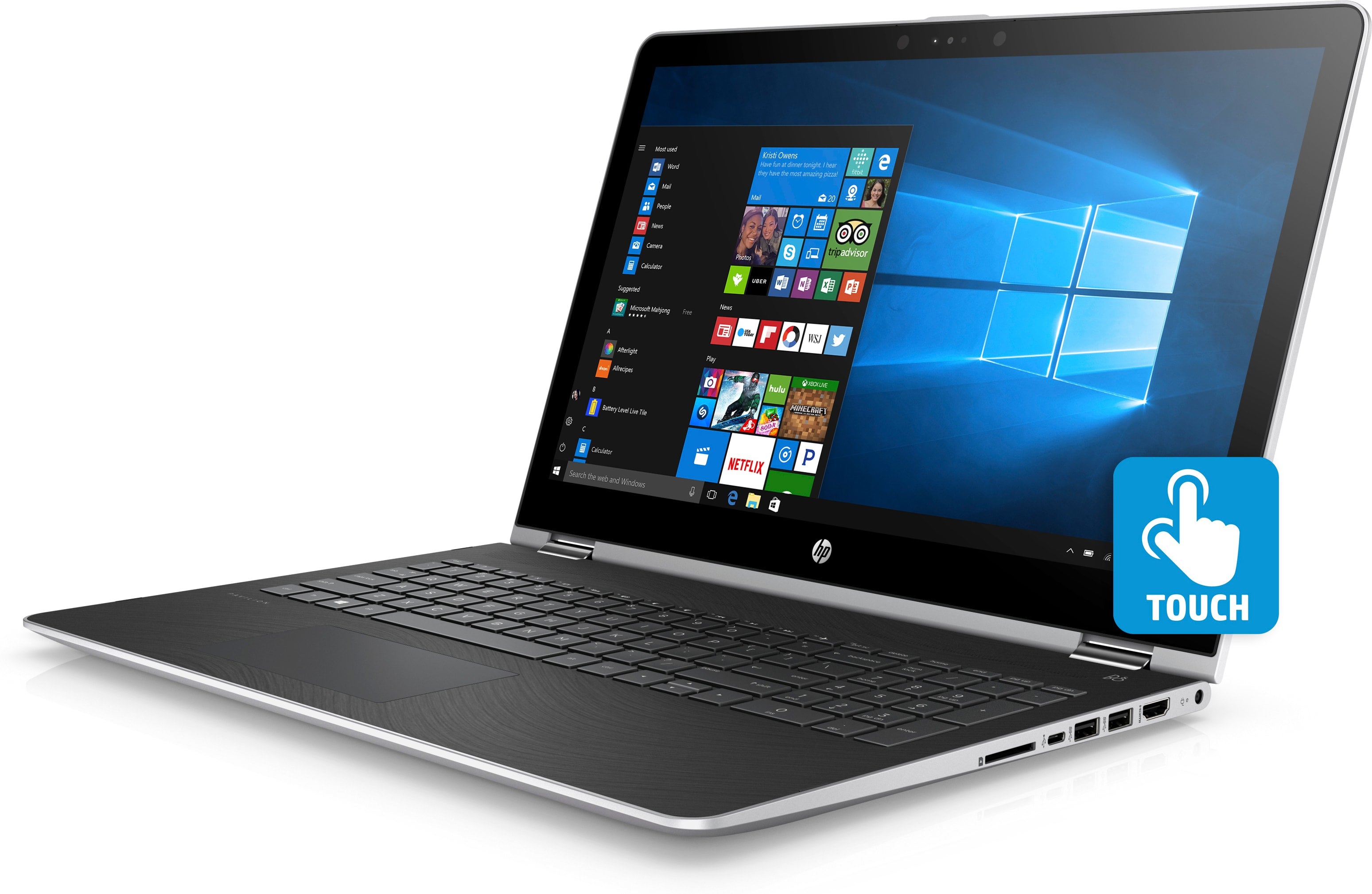 HP Pavilion X360 15-br068cl 15.6" FHD (Touchscreen) Convertible Notebook, Intel Core i5-7200U, 2.50GHz, 8GB RAM, 1TB HDD, Windows 10 Home 64-Bit- 2DT02UA#ABA