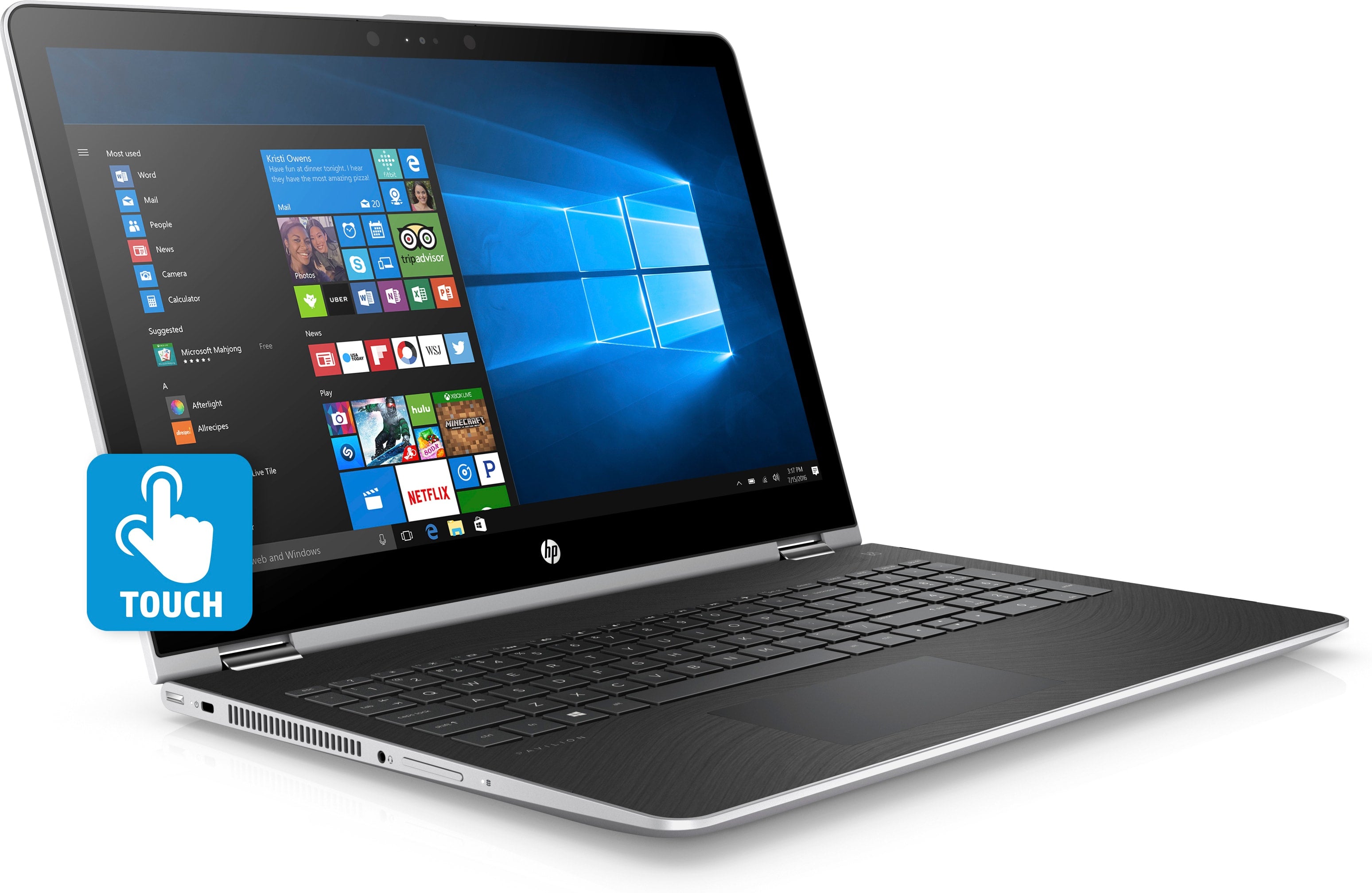 HP Pavilion X360 15-br068cl 15.6" FHD (Touchscreen) Convertible Notebook, Intel Core i5-7200U, 2.50GHz, 8GB RAM, 1TB HDD, Windows 10 Home 64-Bit- 2DT02UA#ABA