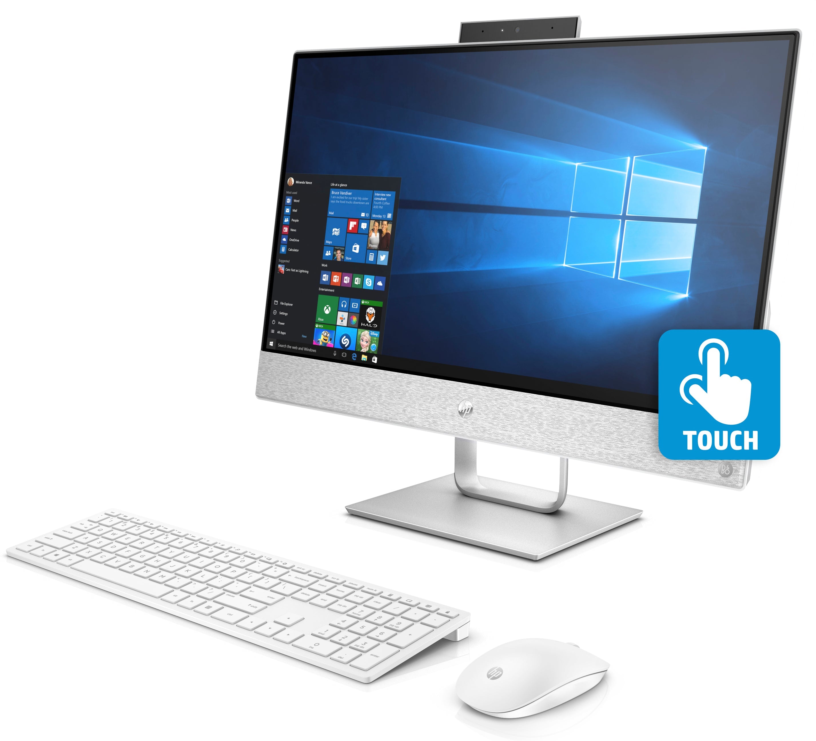 HP Pavilion 24-x026 23.8" Touch All-in-One PC, AMD A12-9730P, 2.80GHz, 8GB RAM, 1TB HDD, Win 10 Home- 2HJ52AA#ABA (Certified Refurbished)