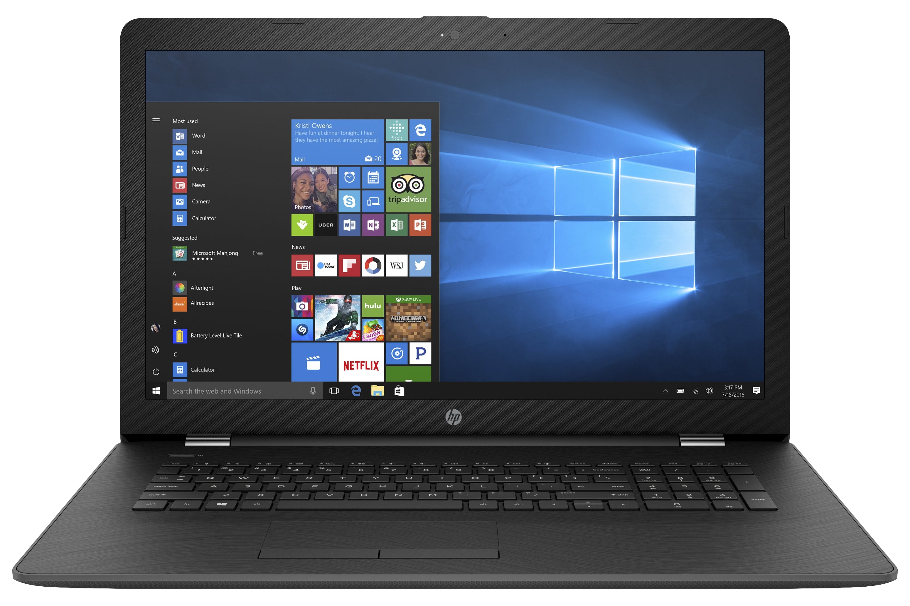 HP 17-bs067cl 17.3" HD+ (Non-Touch) Notebook, Intel Core i7-7500U, 2.70GHz, 8GB RAM, 2TB HDD SATA, Windows 10 Home 64-Bit - 2KW14UA#ABA (Certified Refurbished)