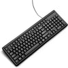 HP Wired USB Keyboard 100, 109 Keys, 12 Function Keys, 3 Hot Keys, Black - 2UN30AA#ABL