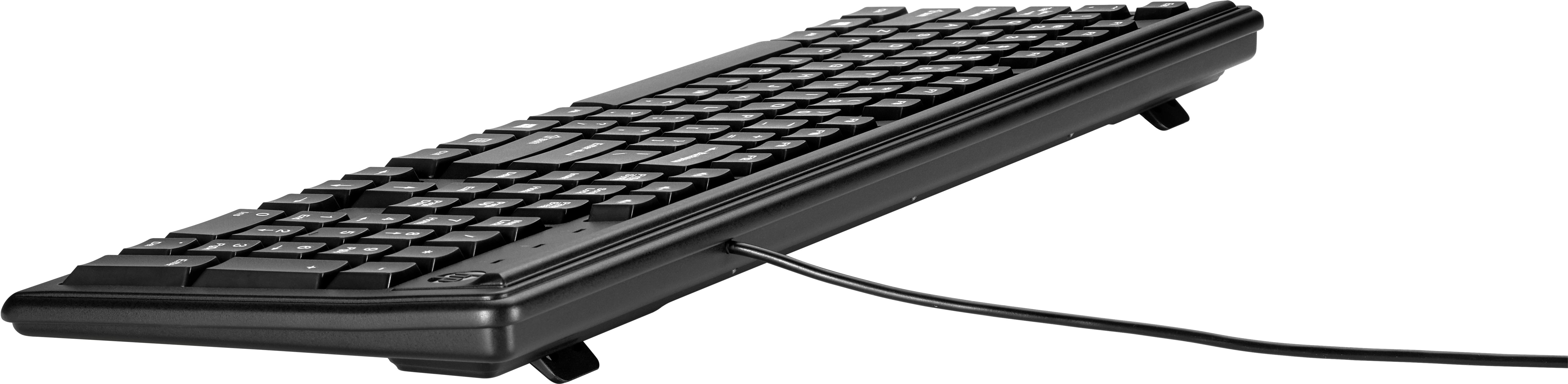 HP Wired USB Keyboard 100, 109 Keys, 12 Function Keys, 3 Hot Keys, Black - 2UN30AA#ABL