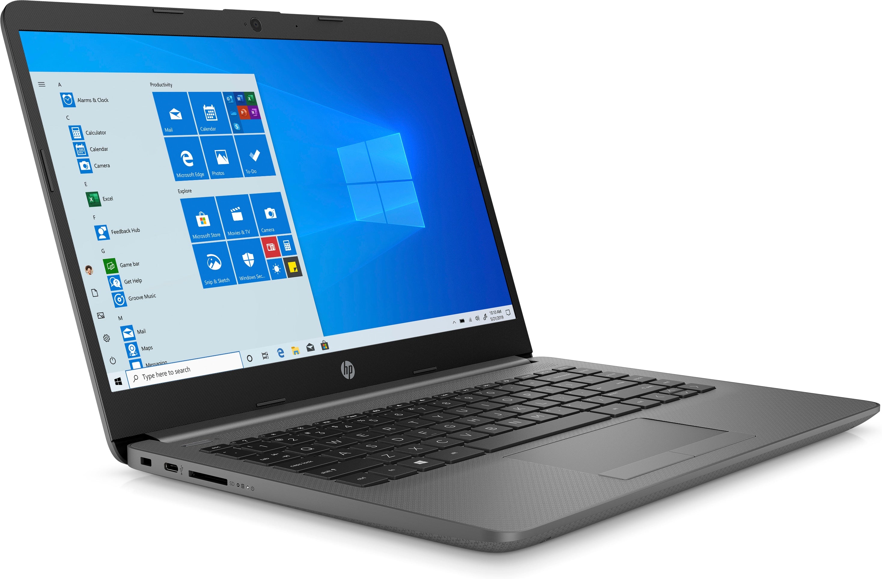HP 14-dk1046nr 14" HD Notebook, AMD Athlon Silver 3050U, 2.30GHz, 4GB RAM, 500GB HDD, Win10H - 2V764UA#ABA