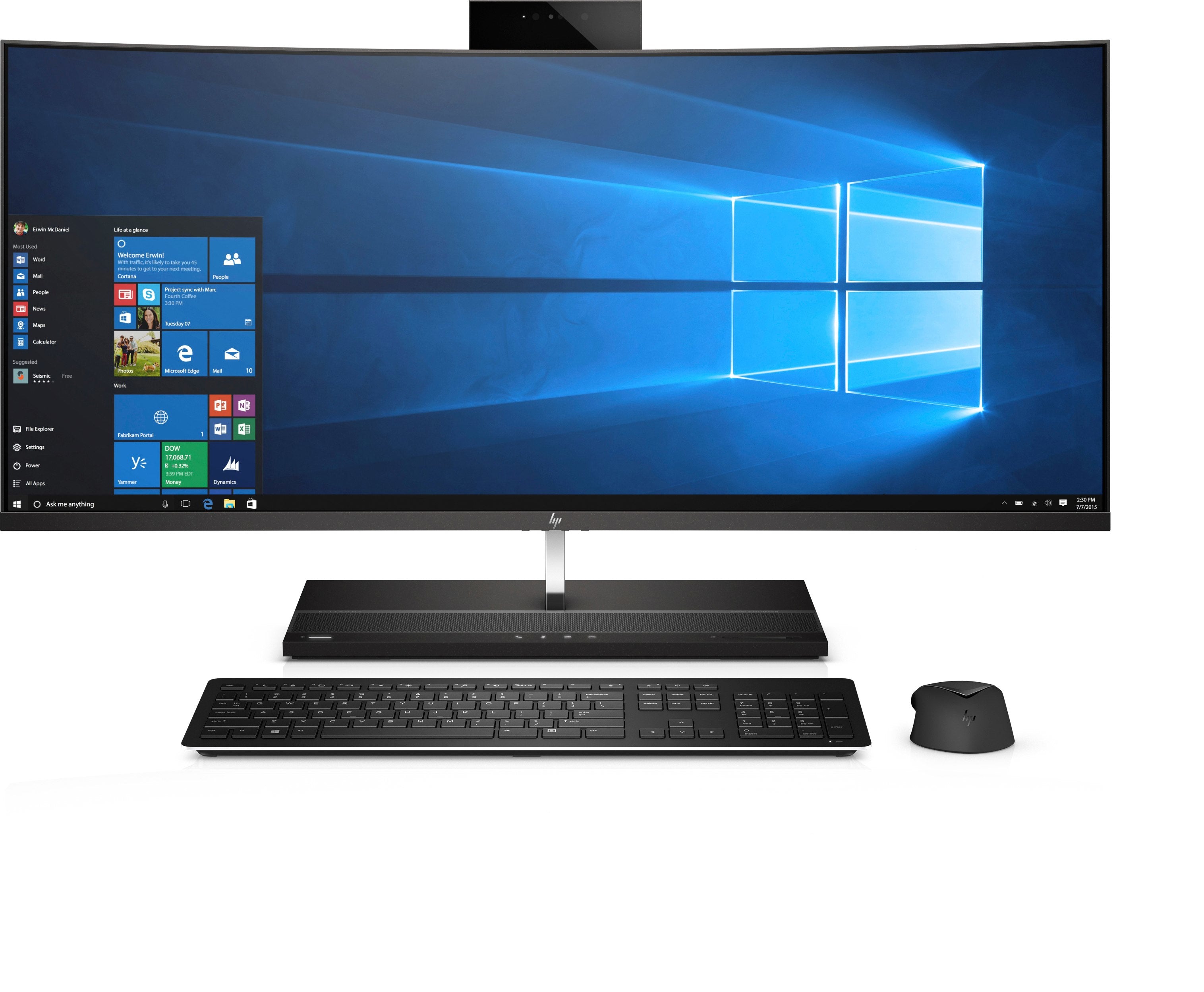 HP EliteOne 1000-G1 All In One Business PC, 34" WQHD Curved, Intel Core i5, 3.40GHz, 8GB RAM, 256GB PCIe SSD, Windows 10 Pro 64-Bit- 2ZK57UT#ABA