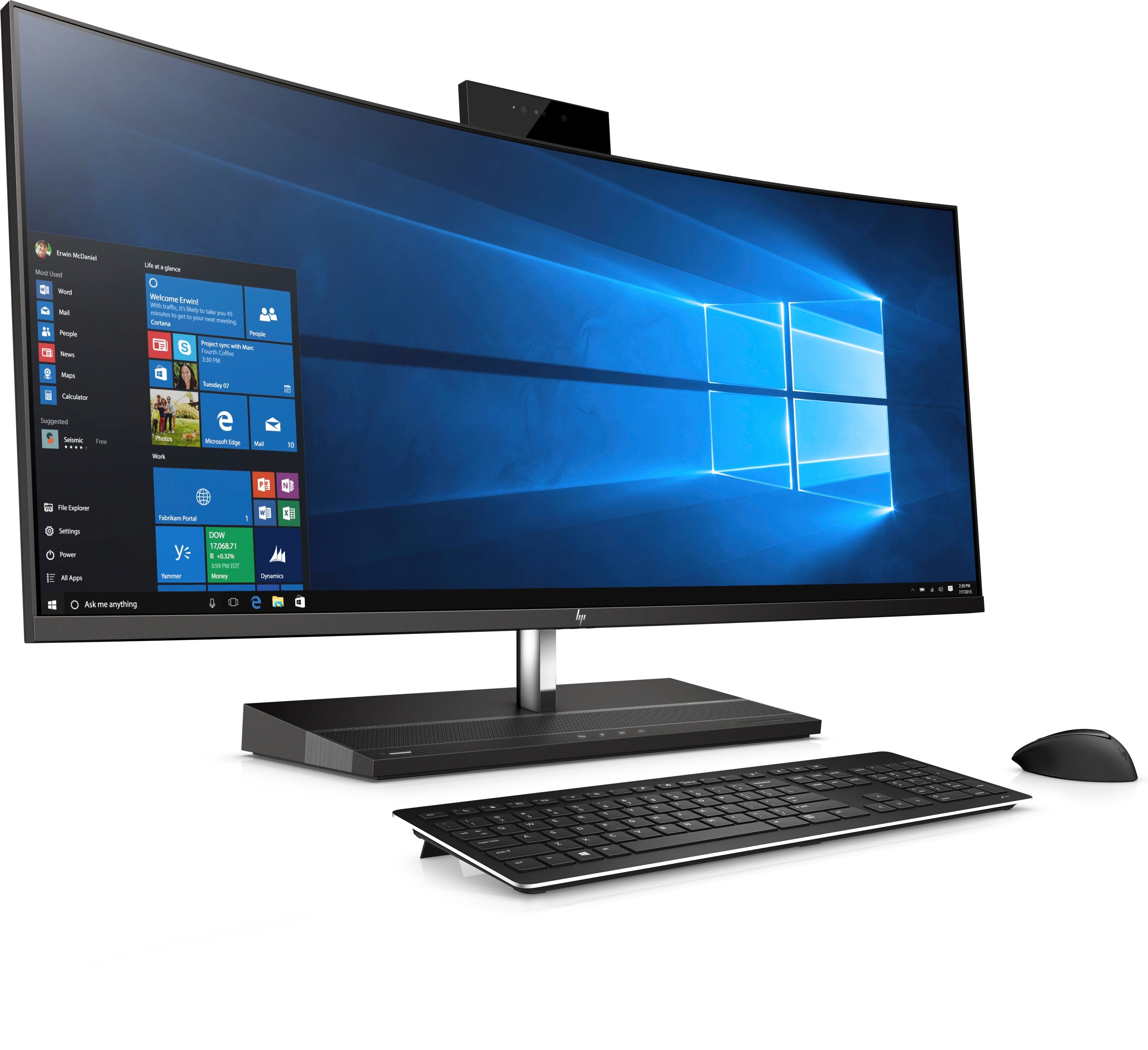HP EliteOne 1000-G1 All In One Business PC, 34" WQHD Curved, Intel Core i5, 3.40GHz, 8GB RAM, 256GB PCIe SSD, Windows 10 Pro 64-Bit- 2ZK57UT#ABA