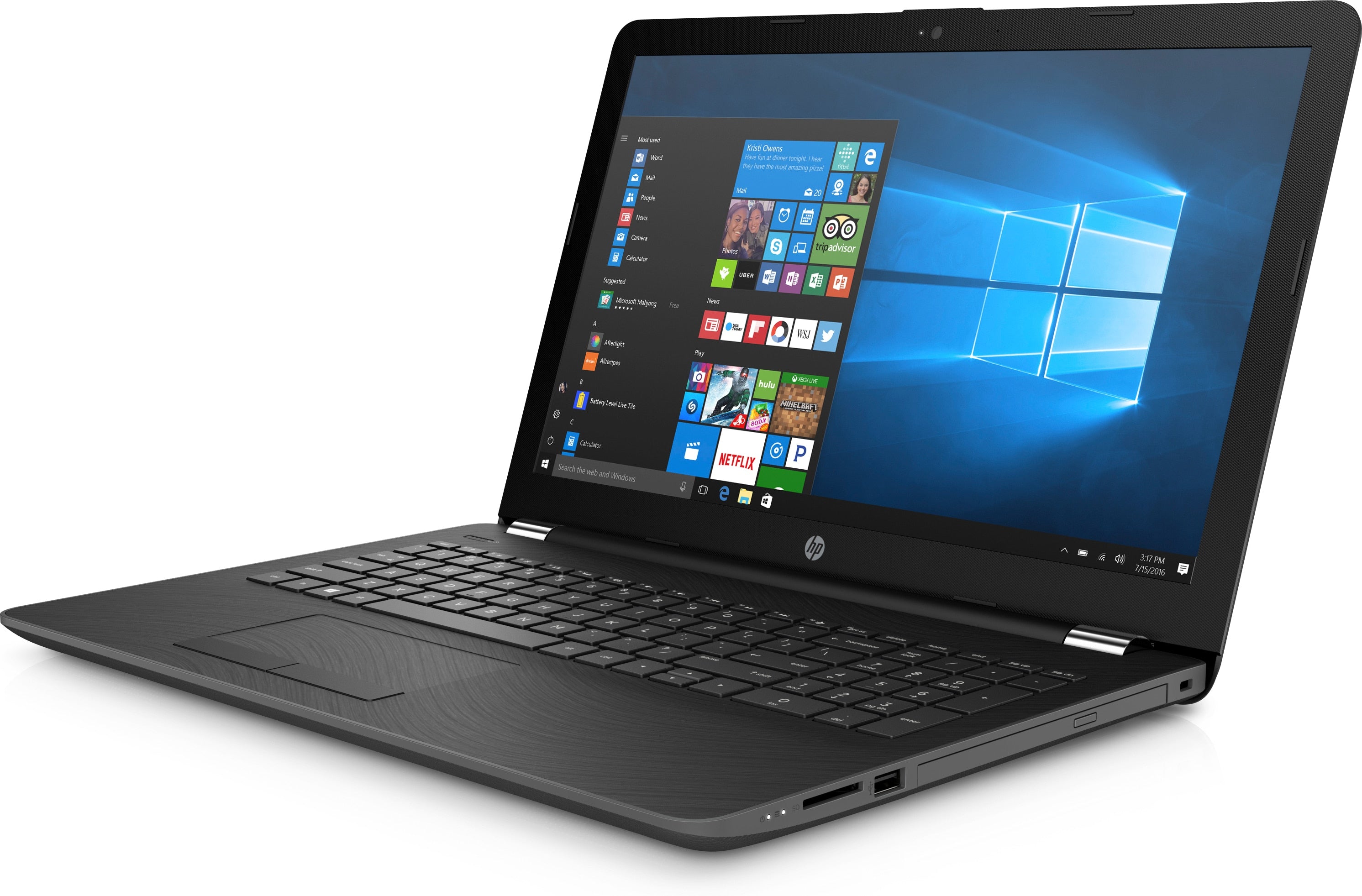 HP 15-bs197cl 15.6" HD (Non-Touch) Laptop, Intel Core i7-8550U, 1.80GHz, 12GB RAM, 2TB HDD, Windows 10 Home 64-Bit - 3AX50UA#ABA (Certified Refurbished)