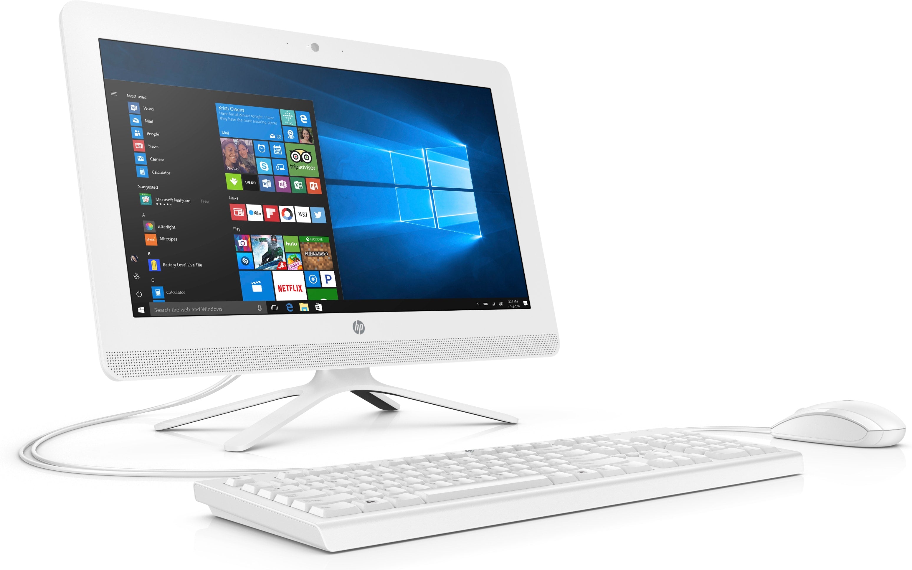 HP 22-c0030 21.5" Full HD (Touchscreen) All-in-One Computer, Intel Core i3-8130U, 2.20GHz, 4GB RAM, 1TB SATA, Windows 10 Home 64-Bit - 3KZ93AA#ABA