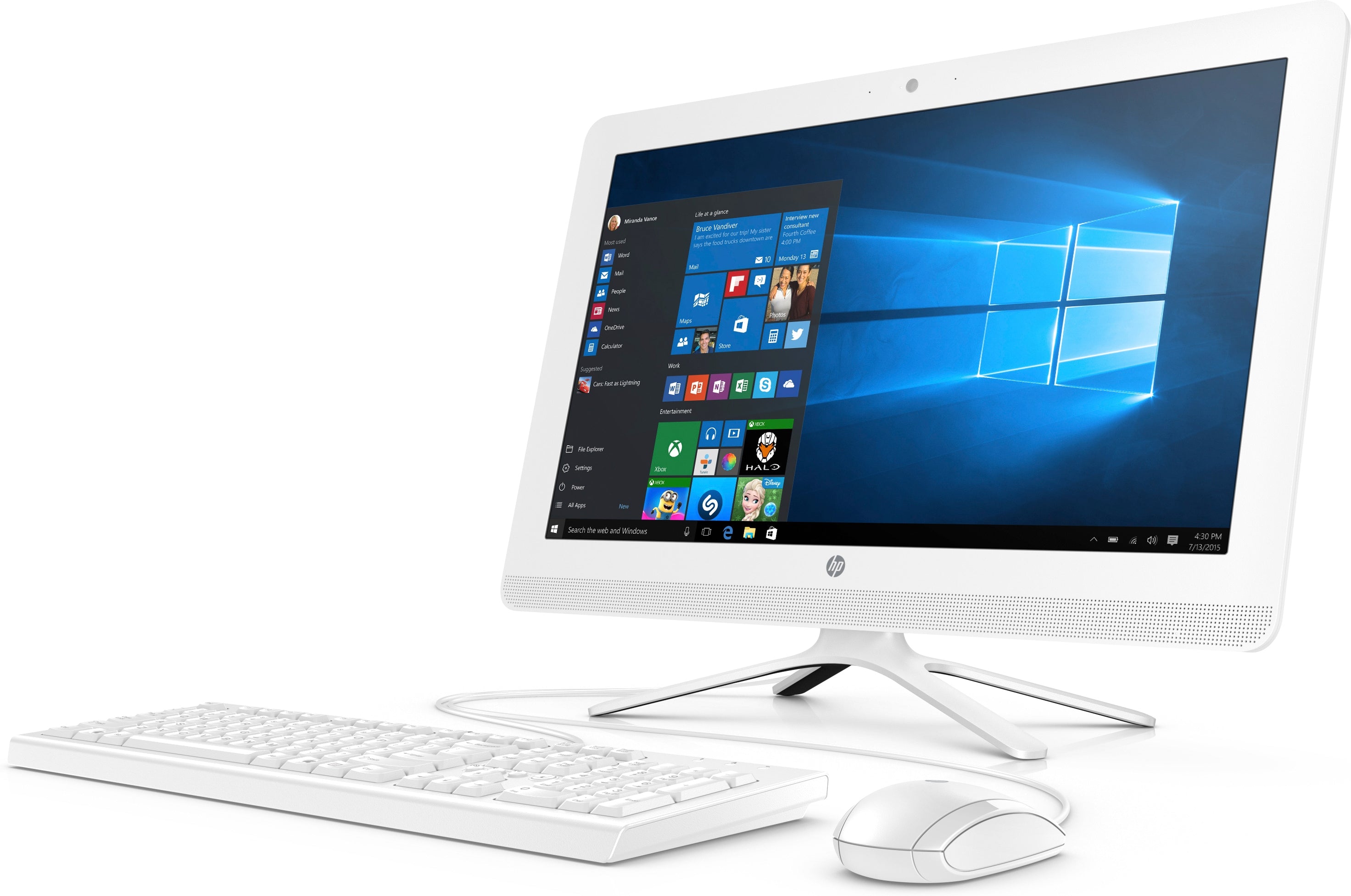 HP 22-c0030 21.5" Full HD (Touchscreen) All-in-One Computer, Intel Core i3-8130U, 2.20GHz, 4GB RAM, 1TB SATA, Windows 10 Home 64-Bit - 3KZ93AA#ABA