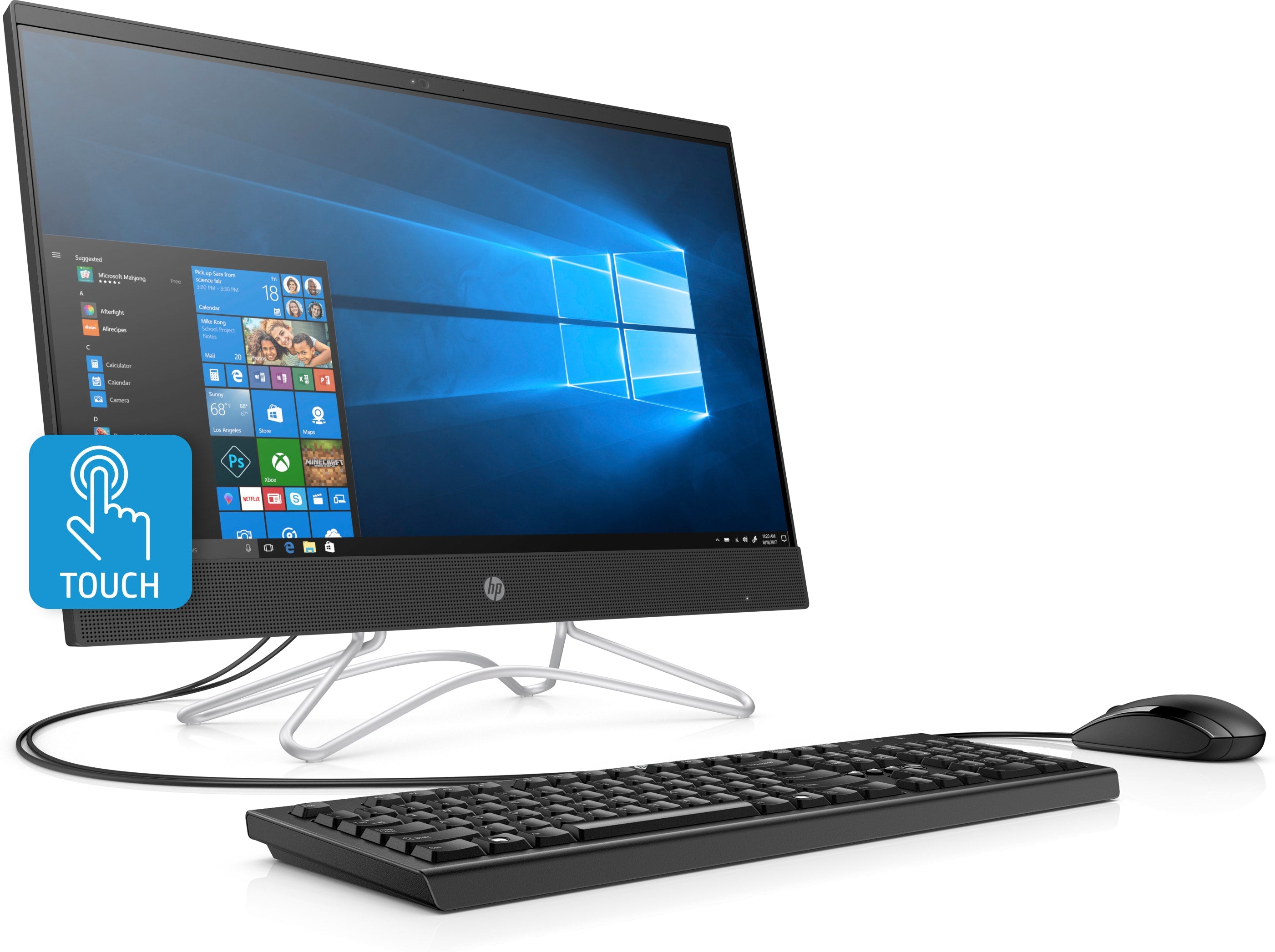 HP 24-f0014 All-in-One PC, 23.8" FHD (Touch), Intel Core i3, 2.20GHz, 8GB RAM, 1TB HDD, Win 10 Home  3KZ95AA#ABA (Certified Refurbished)