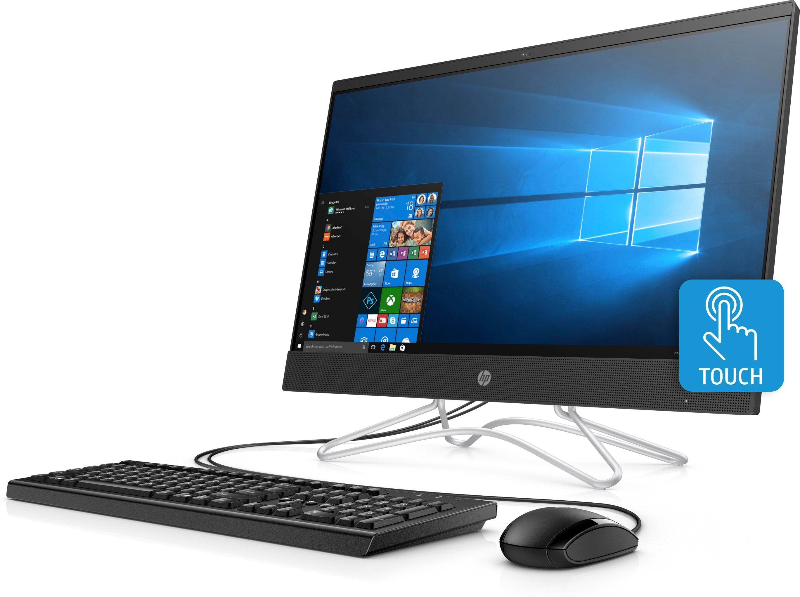 HP 24-f0014 All-in-One PC, 23.8" FHD (Touch), Intel Core i3, 2.20GHz, 8GB RAM, 1TB HDD, Win 10 Home  3KZ95AA#ABA (Certified Refurbished)