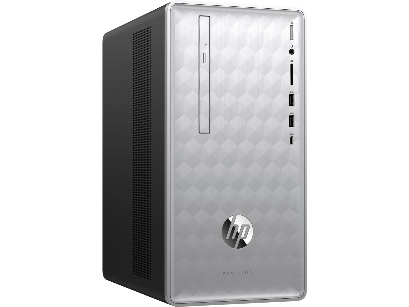 HP Pavilion 590-p0007c Mini Tower Desktop PC, Silver, Intel Core i7, 3.20GHz, 12GB RAM, 1TB HDD, Windows 10 Home- 3LB64AA#ABA