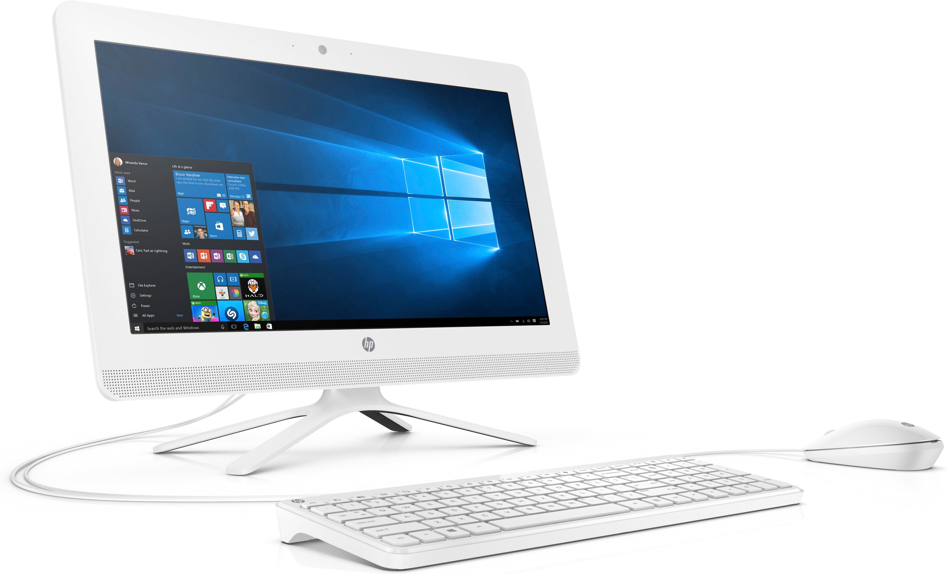 HP 20-c424 19.5" Full HD (Non-Touch) All-in-One Computer, AMD E2-9000, 1.80GHz, 4GB RAM, 1TB SATA, Windows 10 Home 64-Bit - 3LB86AA#ABA (Certified Refurbished)