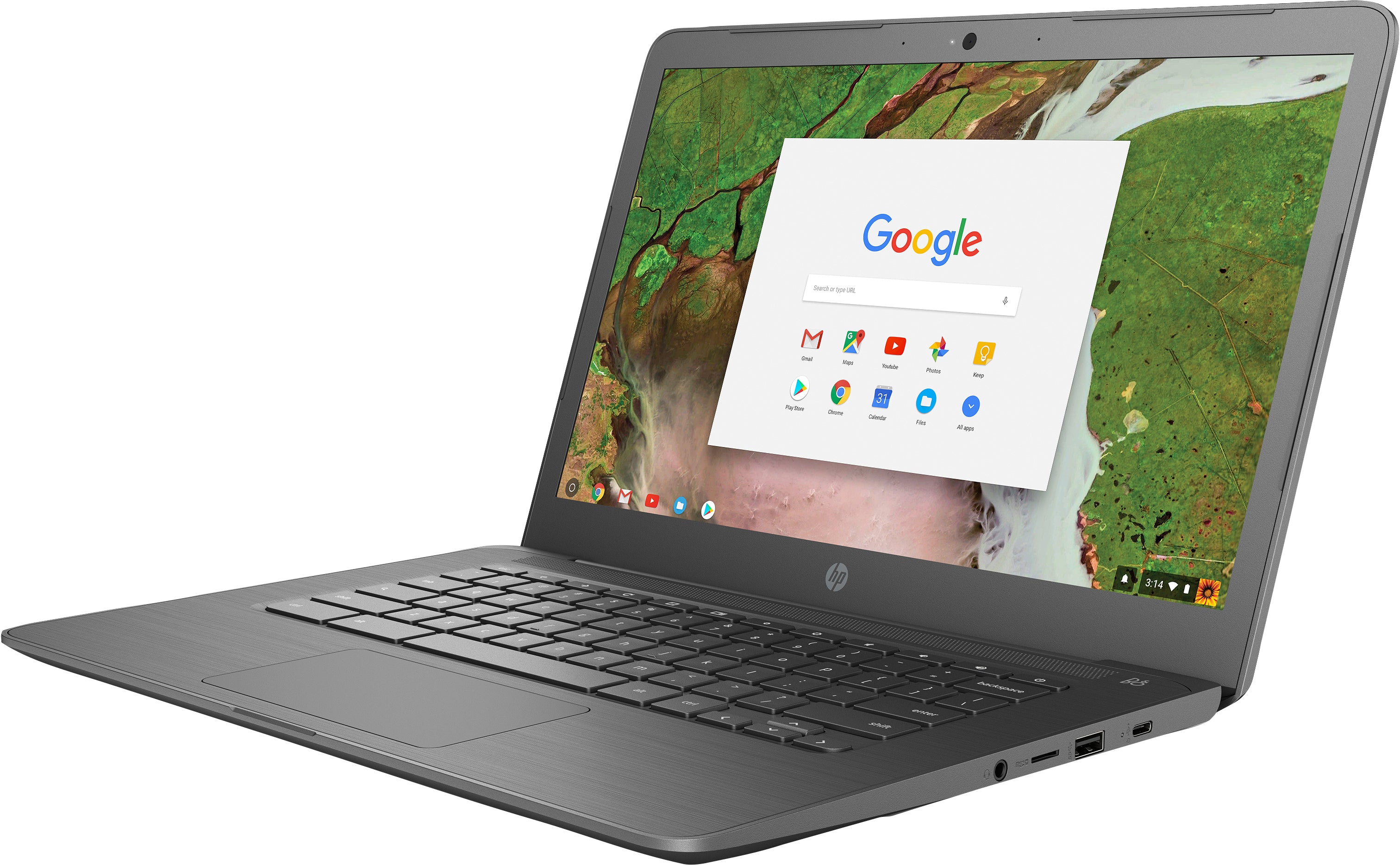 HP 14-G5 14" HD (Touchscreen) Chromebook, Intel Celeron N3350, 1.10GHz, 4GB RAM, 16GB eMMC, Chrome OS - 3PD95UT#ABA