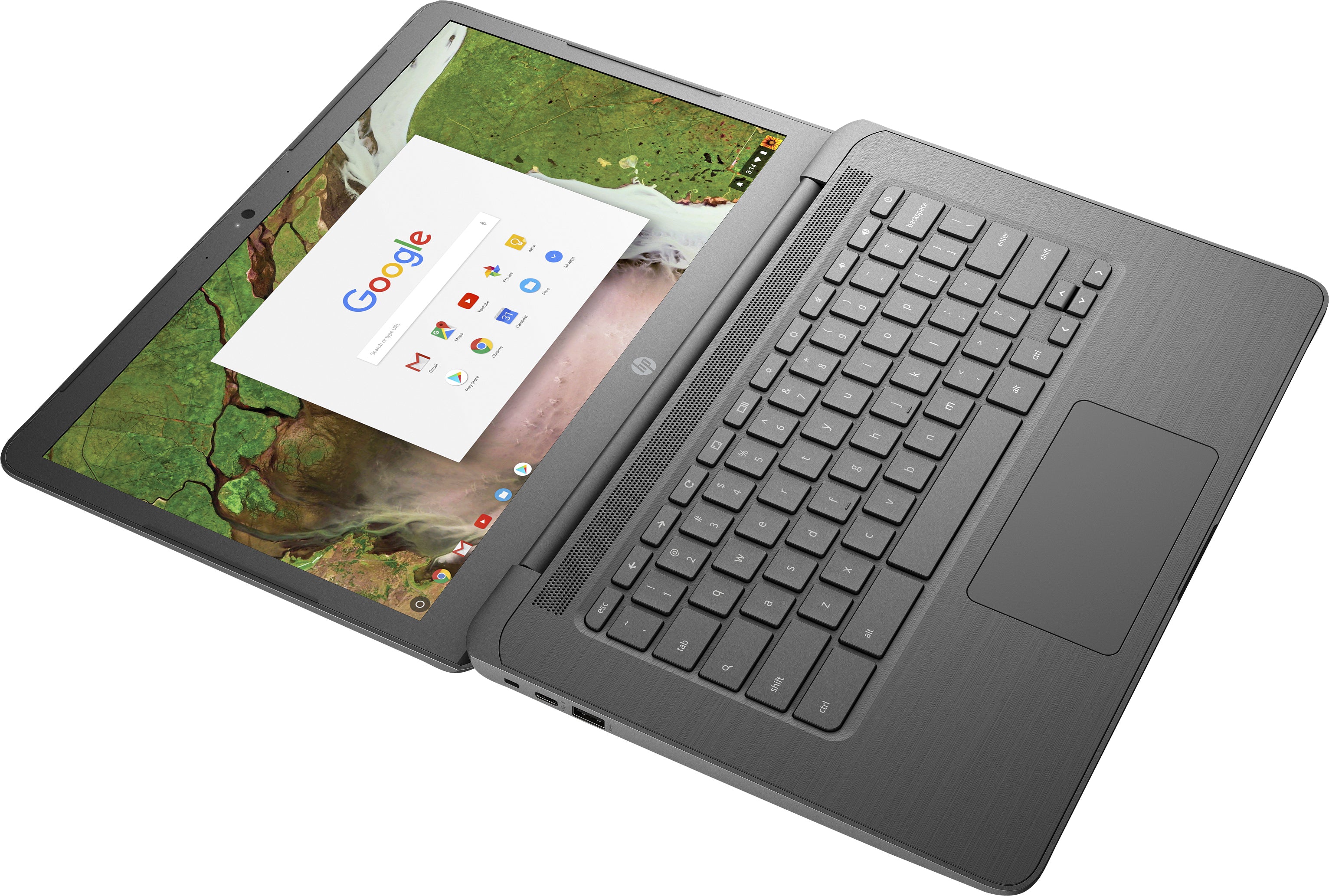 HP 14-G5 14" HD (Touchscreen) Chromebook, Intel Celeron N3350, 1.10GHz, 4GB RAM, 16GB eMMC, Chrome OS - 3PD95UT#ABA