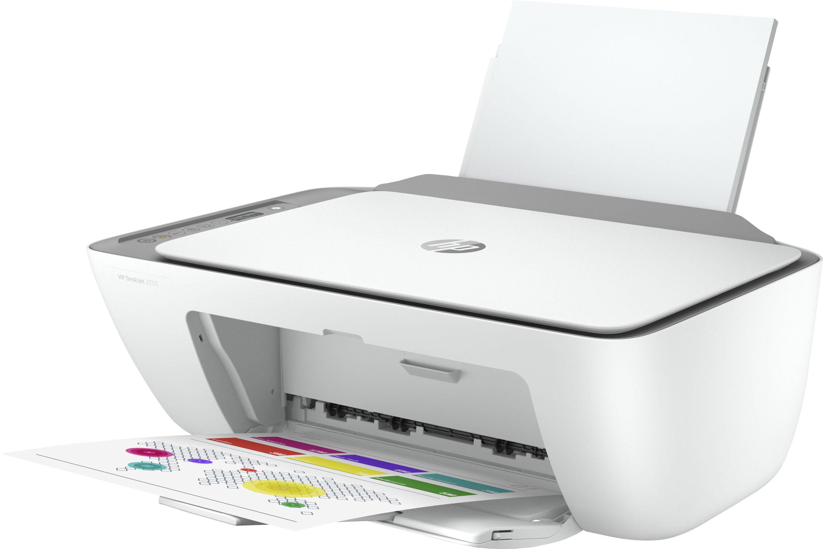 HP DeskJet 2755 All-in-One Color Inkjet Printer, 7.5/5.5 ppm, 86MB, WiFi, USB 2.0- 3XV17A#B1F