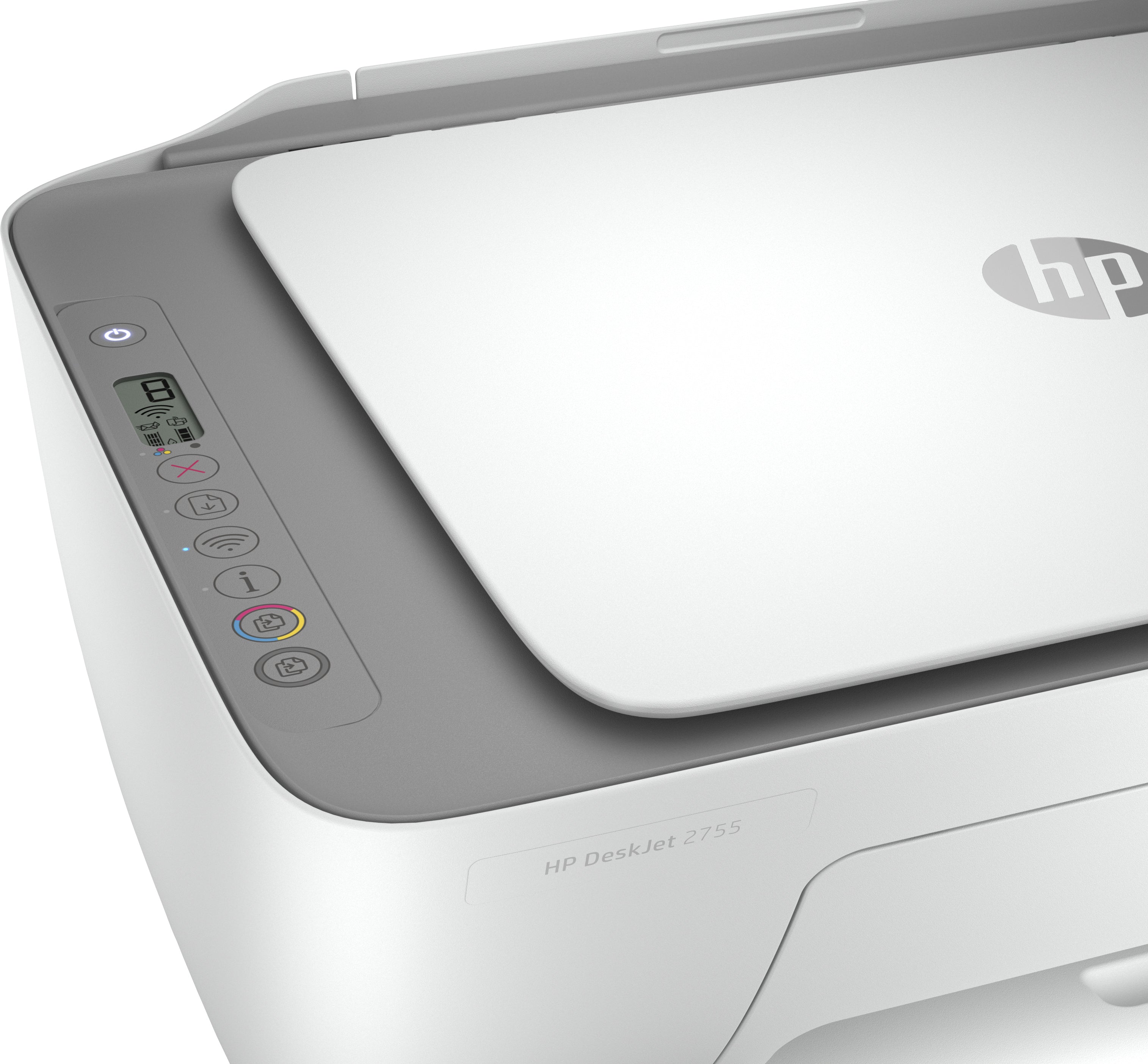 HP DeskJet 2755 All-in-One Color Inkjet Printer, 7.5/5.5 ppm, 86MB, WiFi, USB 2.0- 3XV17A#B1F
