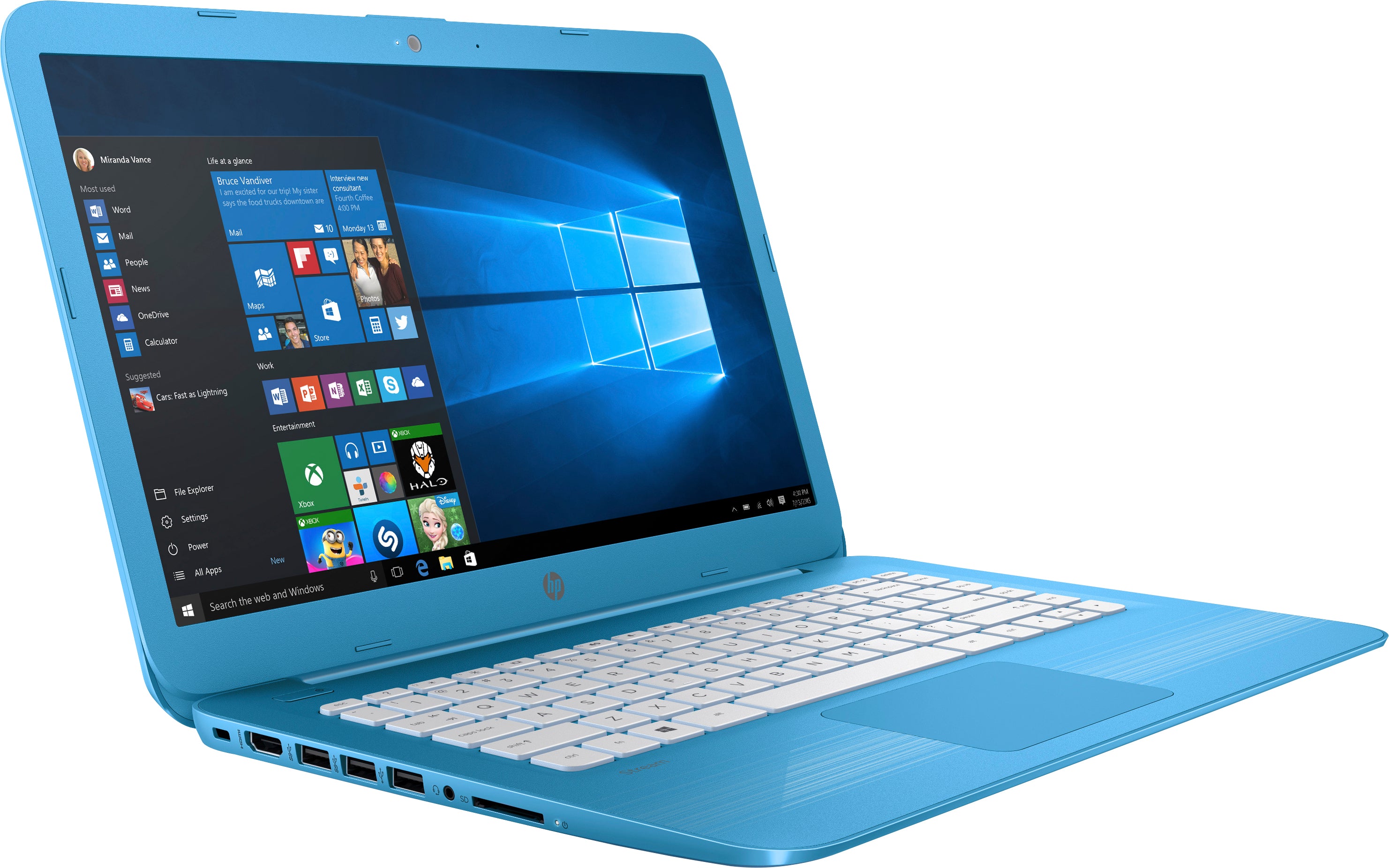 HP Stream 14-cb111wm 14" HD (Non-Touch) Laptop, Intel Celeron N4000, 1.10GHz, 4GB RAM, 32GB eMMC, Windows 10 Home in S mode + Office 365 Personal 1-year - 4AL69UA#ABA (Certified Refurbished)