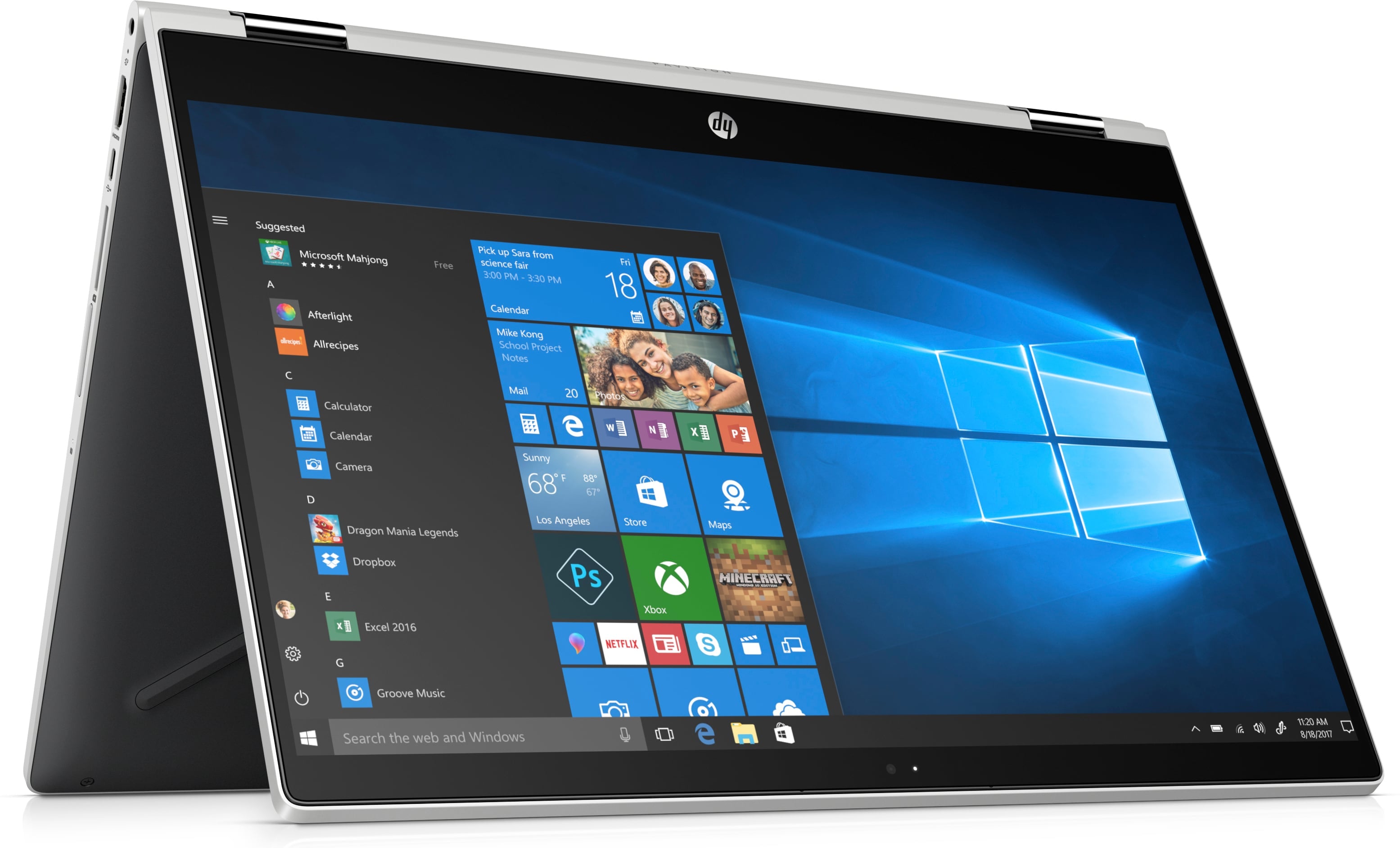 HP Pavilion x360 15-cr0052od 15.6" FHD (Touchscreen) Convertible Notebook, Intel Core i7-8550U, 1.80GHz, 8 GB RAM, 256 GB SSD, Windows 10 Home 64-Bit, Silver - 4CD97UA#ABA (Refurbished)