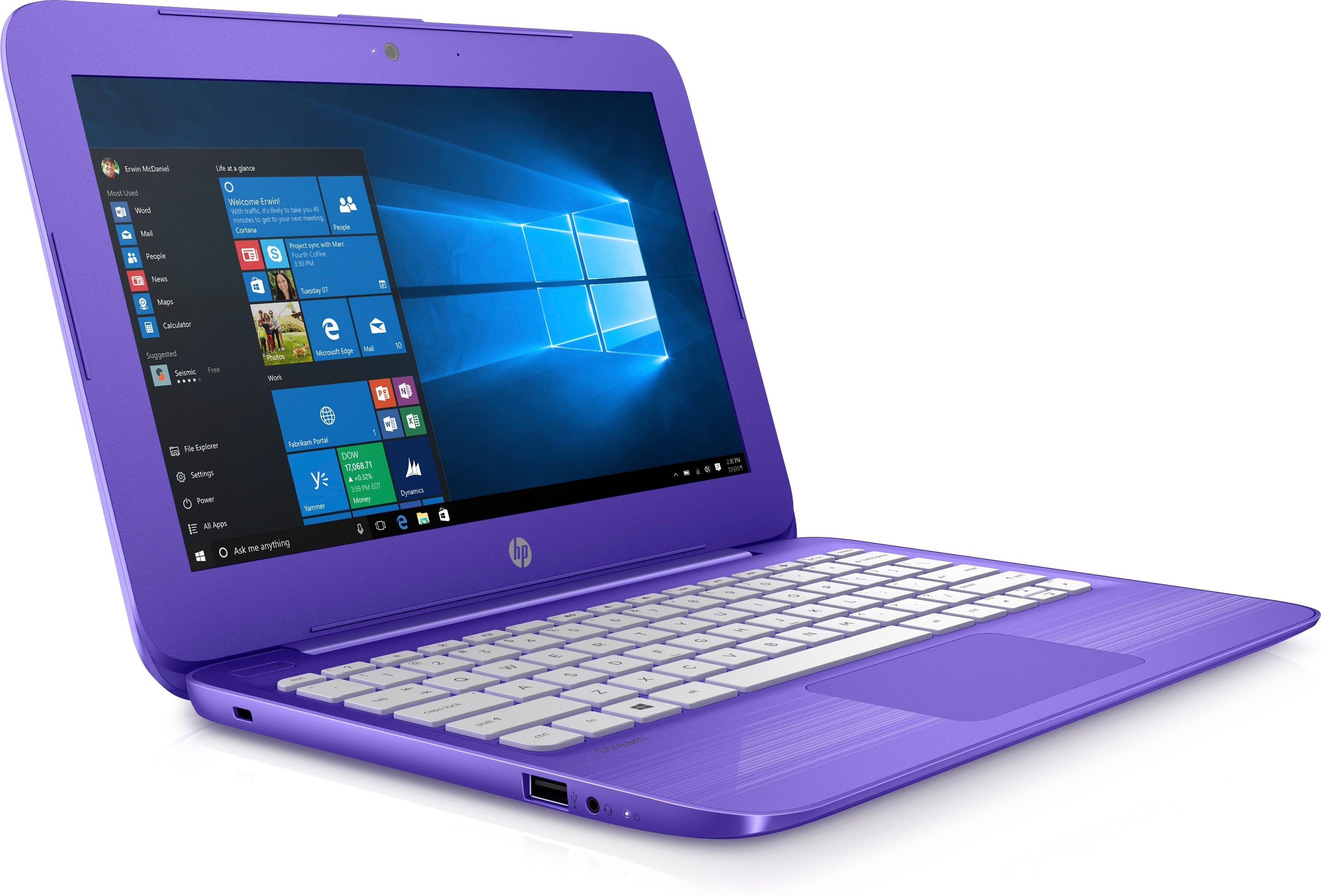 HP Stream 11-ah120nr 11.6" HD (Non-Touch) Notebook, Intel Celeron N4000, 1.10GHz, 4GB RAM, 32GB eMMC, Windows 10 S 64-Bit - 4FA45UA#ABA